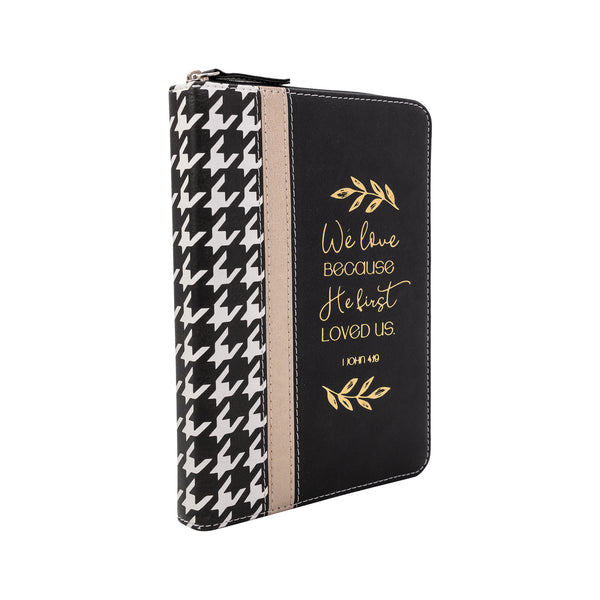 Zippered Journal: Houndstooth w/Gold