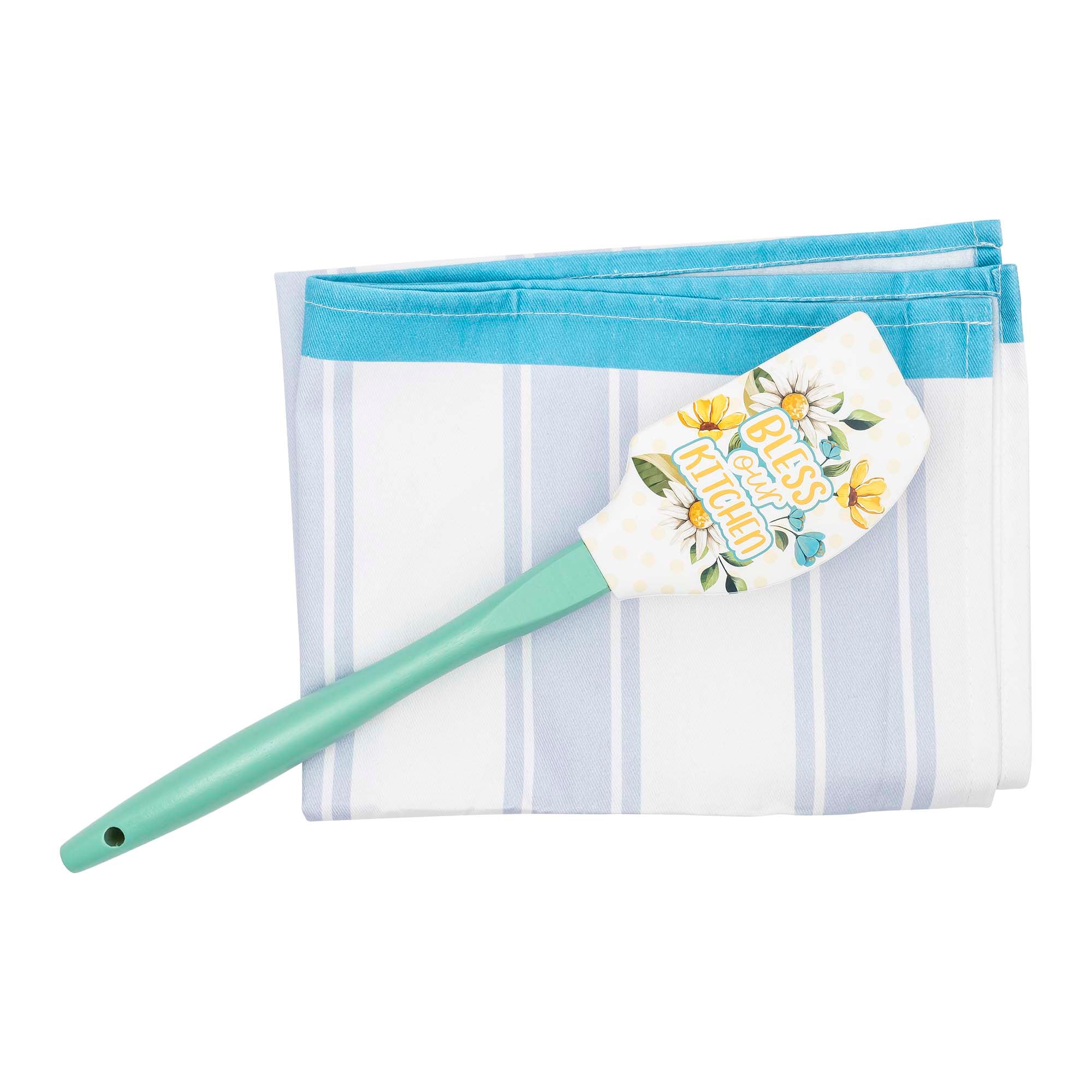 Tea Towel & Spatula Gift Set: Bless Kitchen