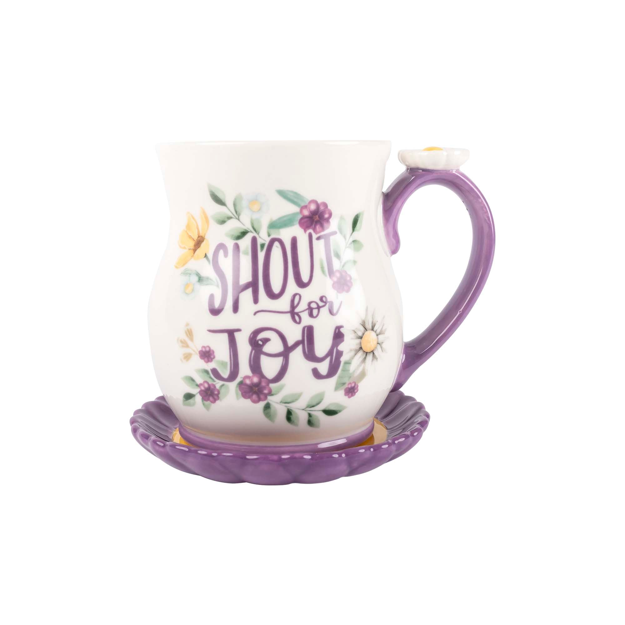 Ceramic Mug & Coaster Set: Shout for Joy