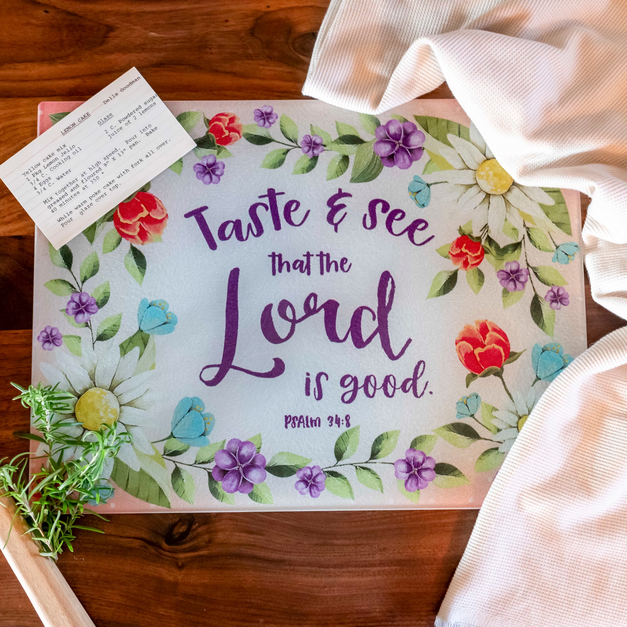 Cutting Board: Taste & See, Psalm 34:8