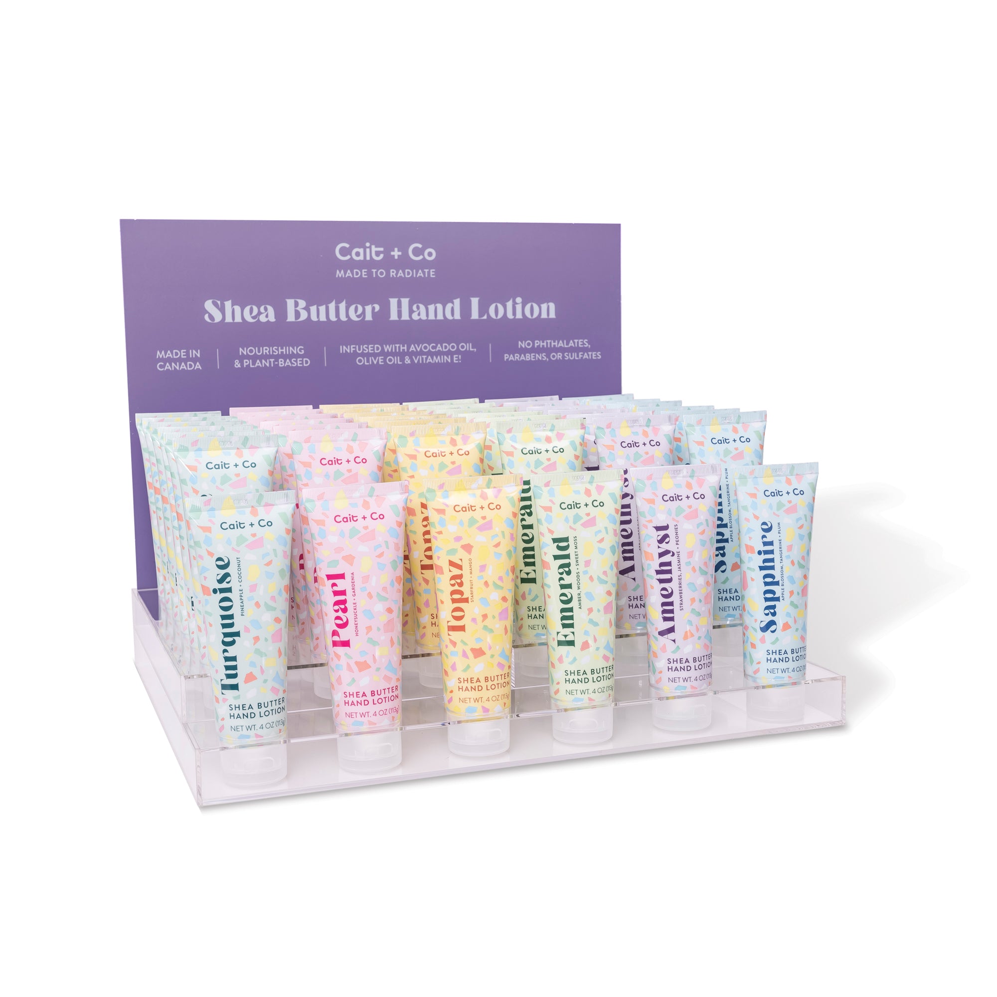 4oz Shea Butter Hand Lotion Counter Display with fill