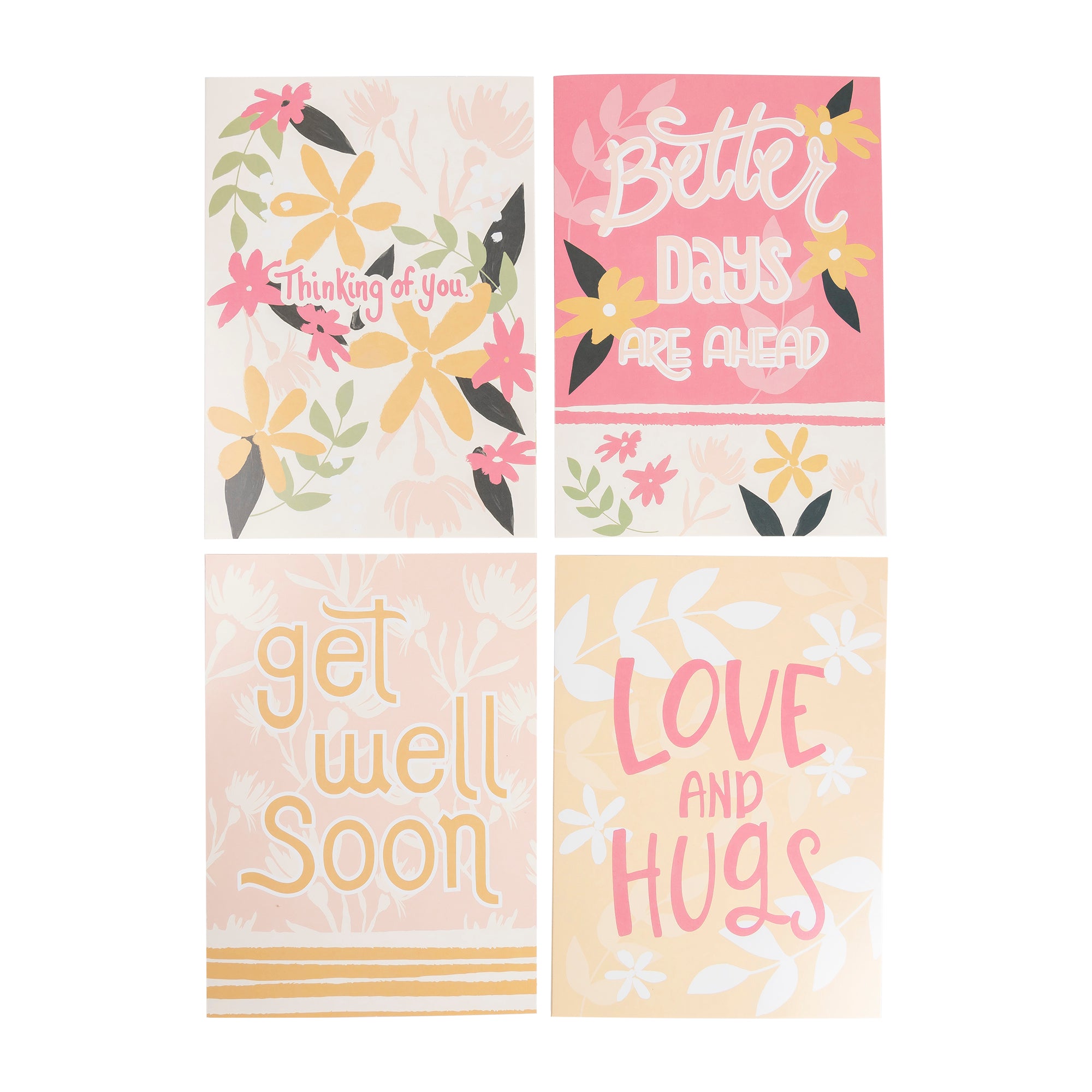 Boxed Cards: 12CT Get Well - Yellow & Peach Floral