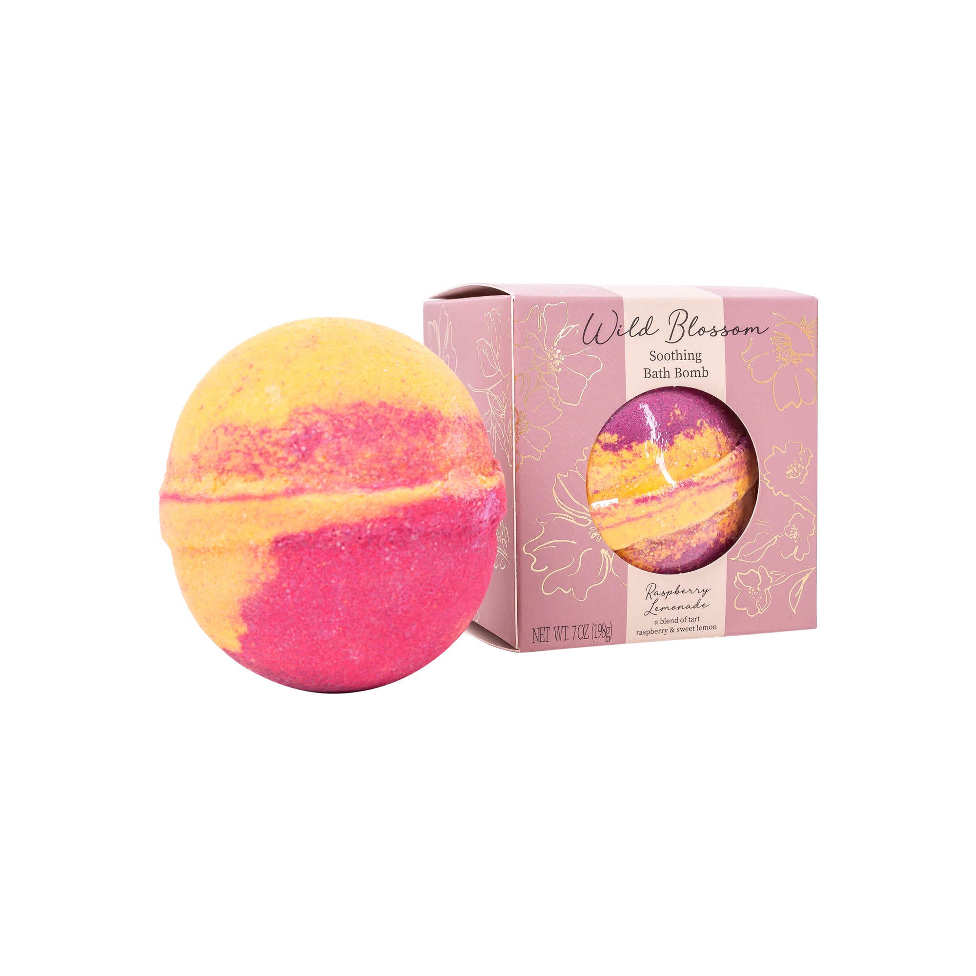 Wild Blossom Soothing Bath Bomb - Raspberry Lemonade