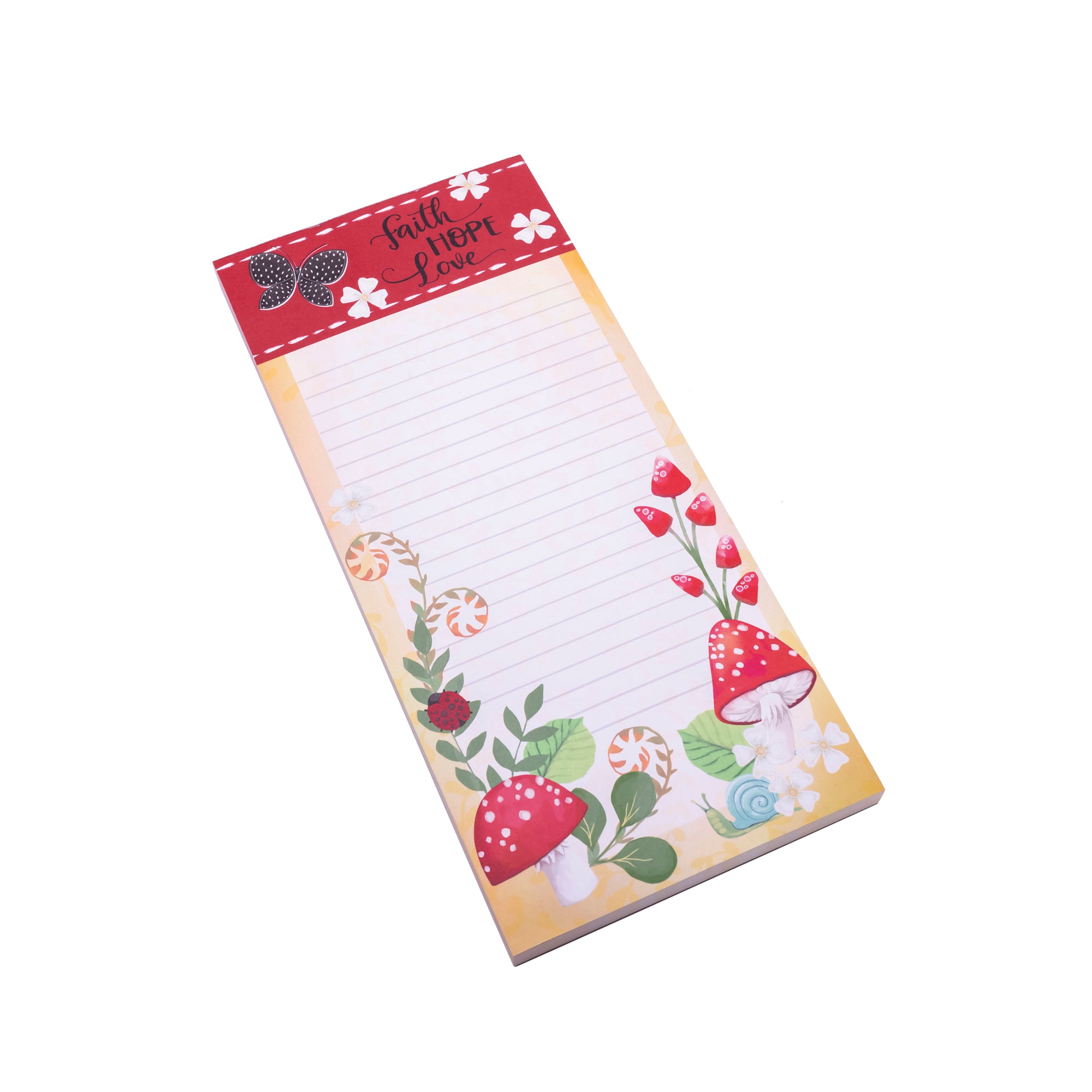 Magnetic List Pad: Merry Mushroom; Faith Hope Love