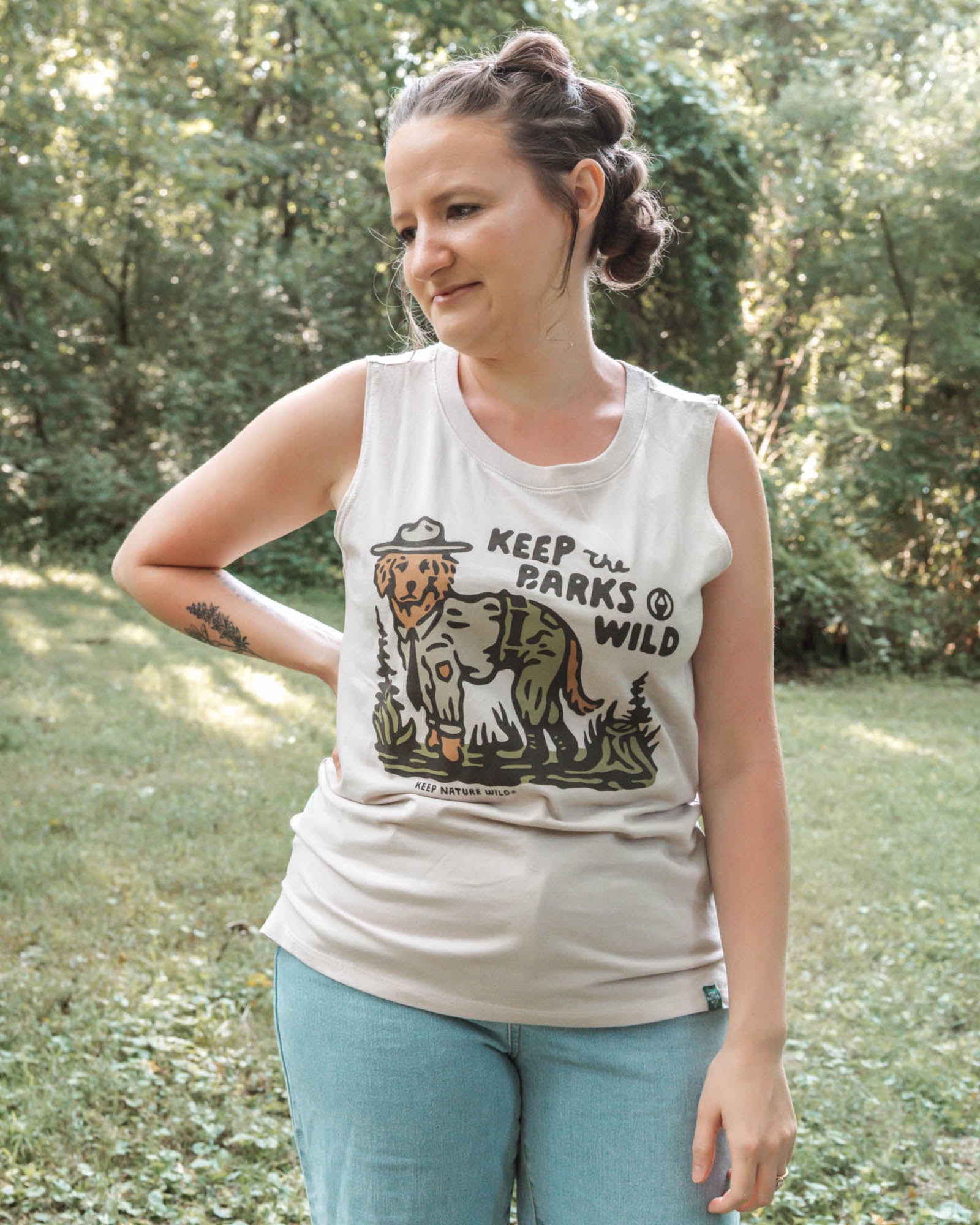 Keep the Barks Wild Women's Muscle Tank | Heather Tan