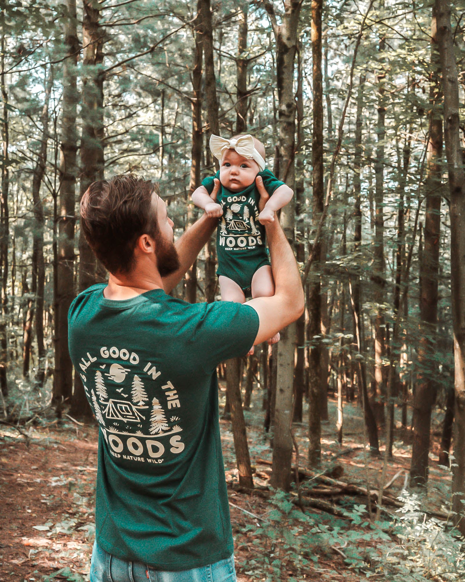 Good in the Woods Baby Bodysuit | Heather Forest