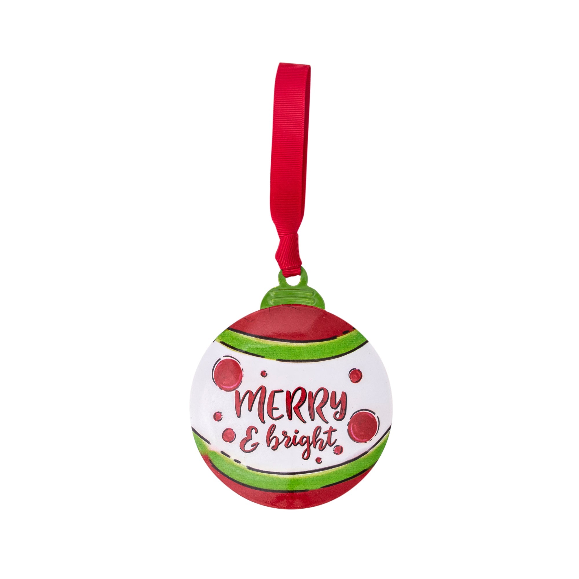 Metal Ornament: Merry & Bright