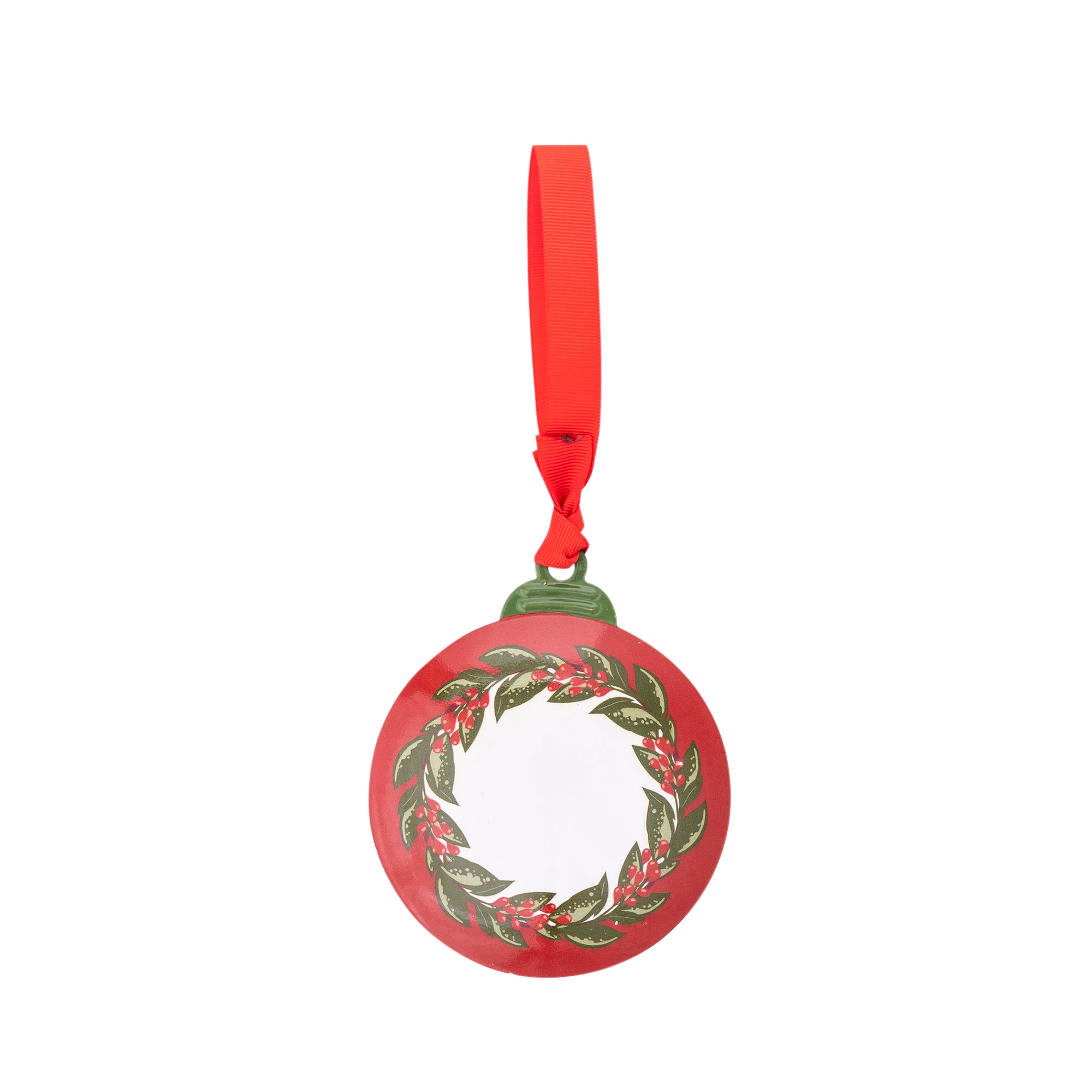Metal Ornament: Believe (Poinsettia)