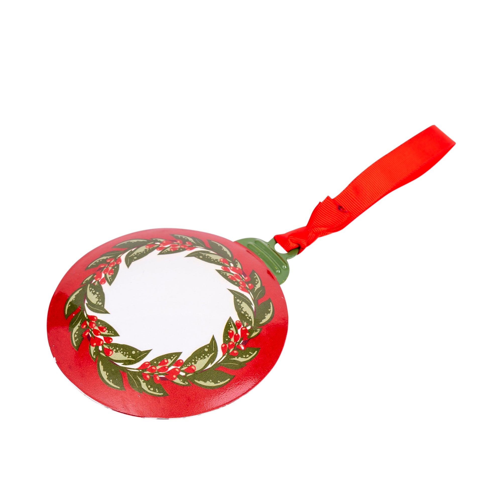 Metal Ornament: Believe (Poinsettia)