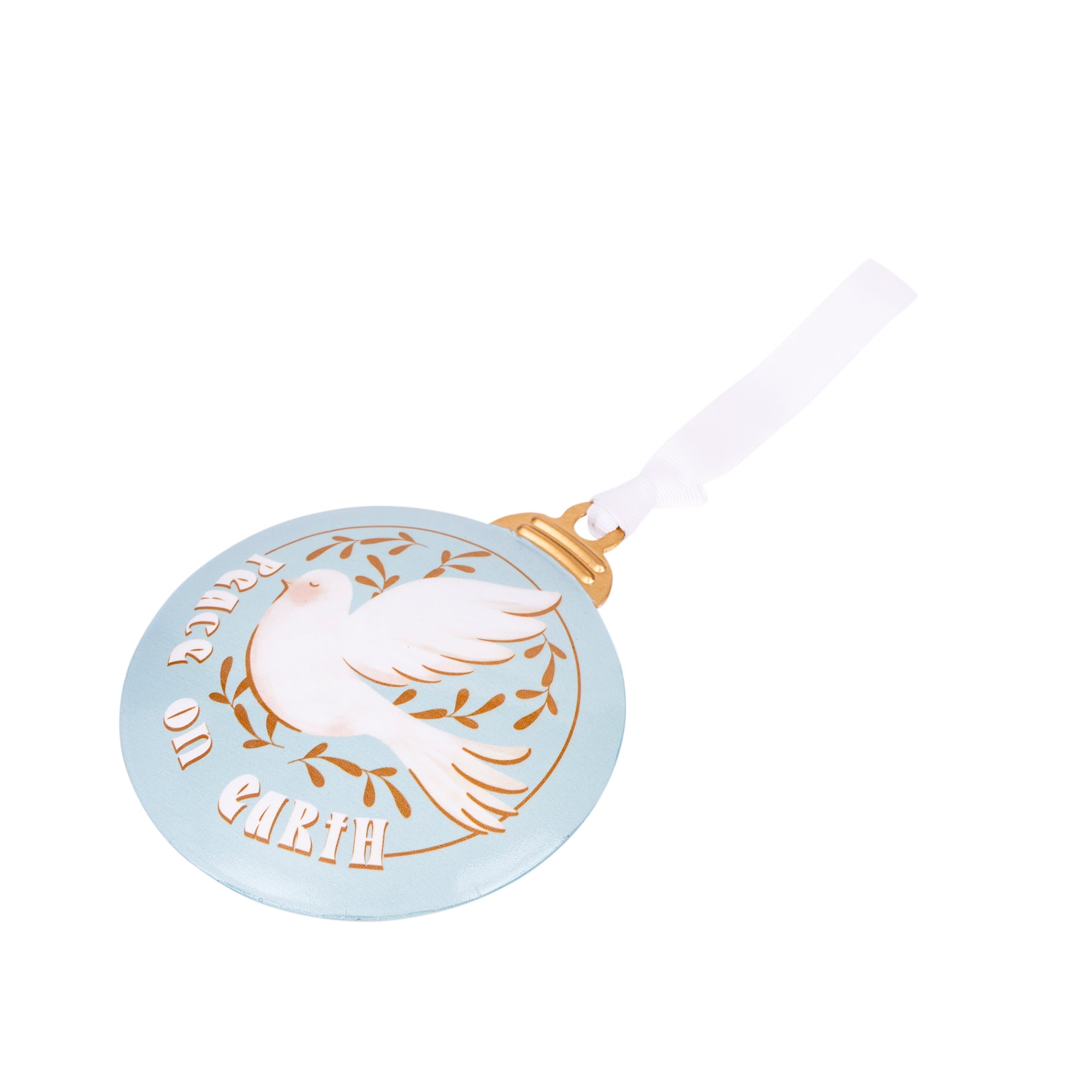 Metal Ornament: Peace on Earth (Dove)