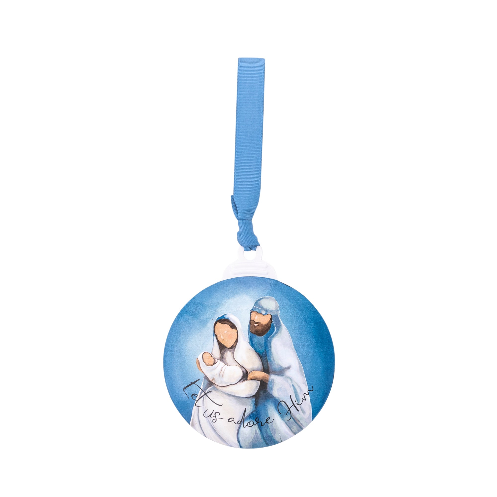 Metal Ornament: Let Us Adore Him (Nativity)
