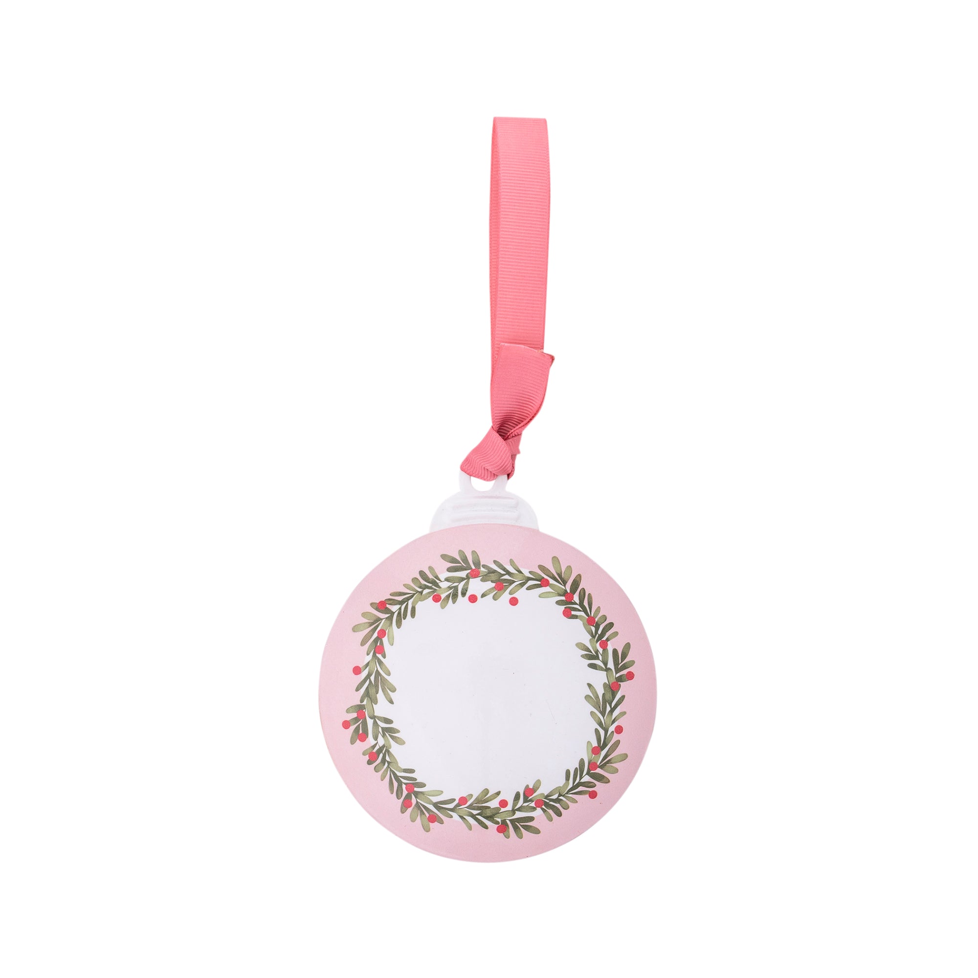 Metal Ornament: Baby's First Christmas (Pink)