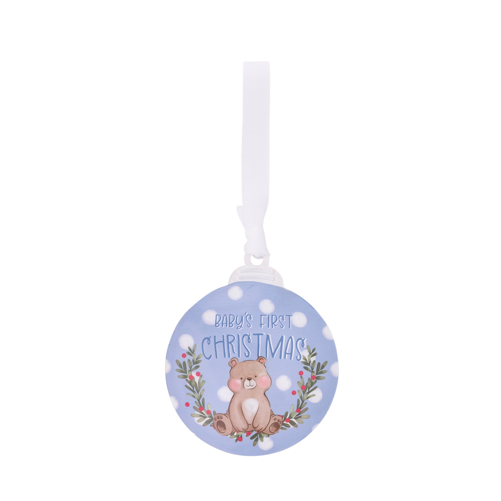Metal Ornament: Baby's First Christmas (Blue)
