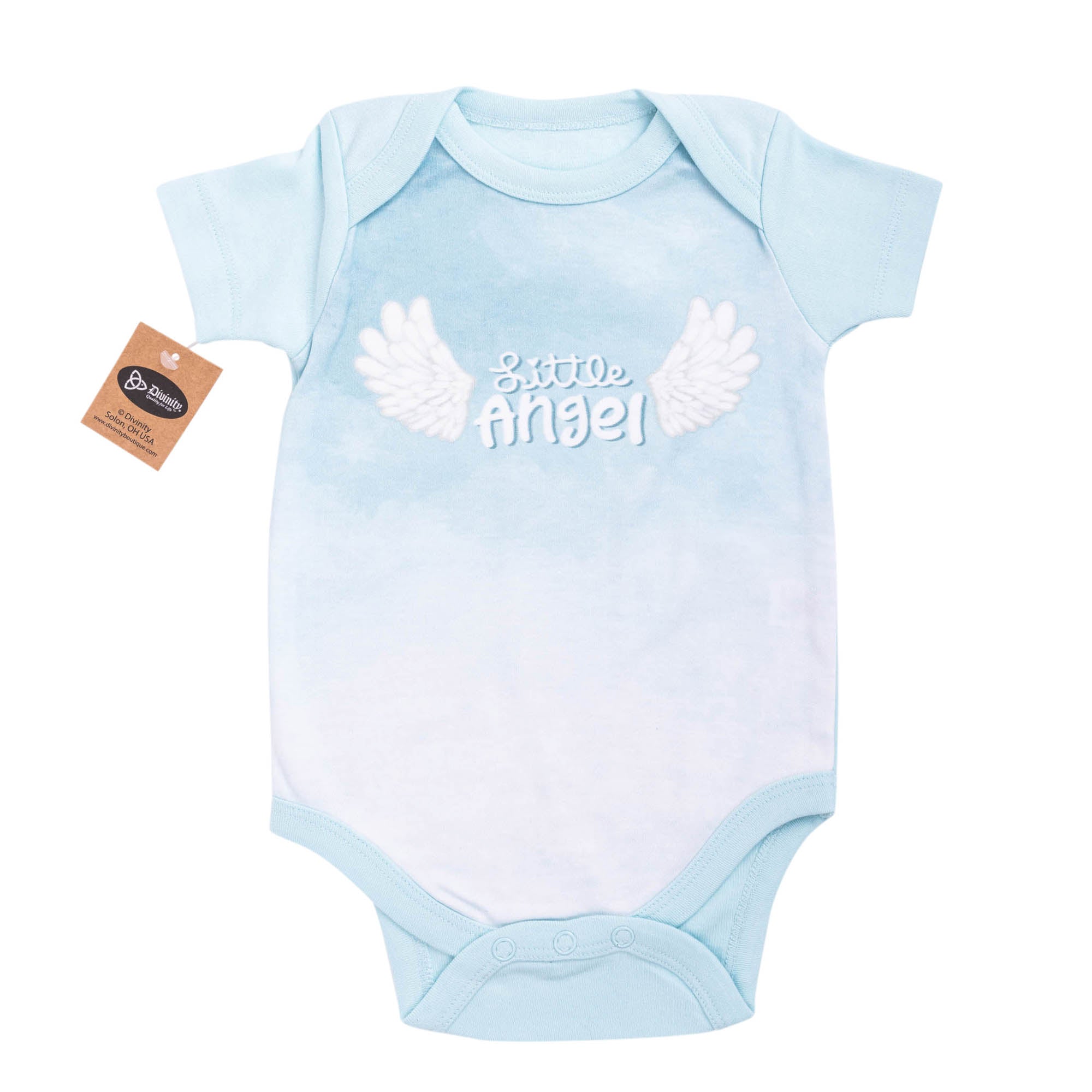 Bodysuit: Little Angel (Blue),3-6 mo.