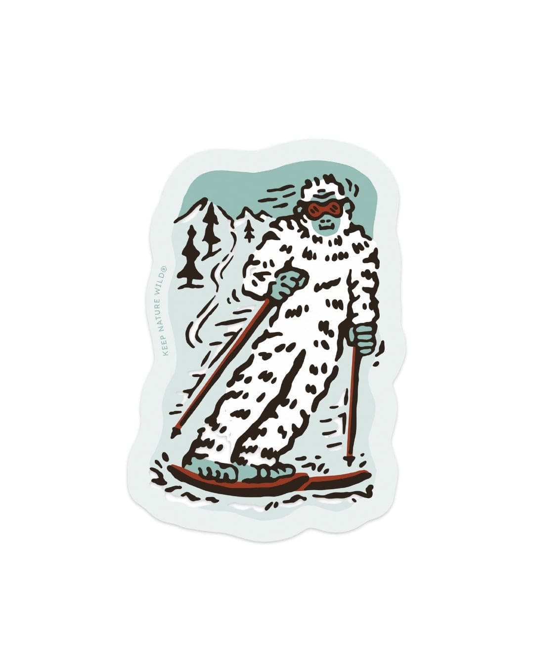 Skiing Sasquatch | Sticker