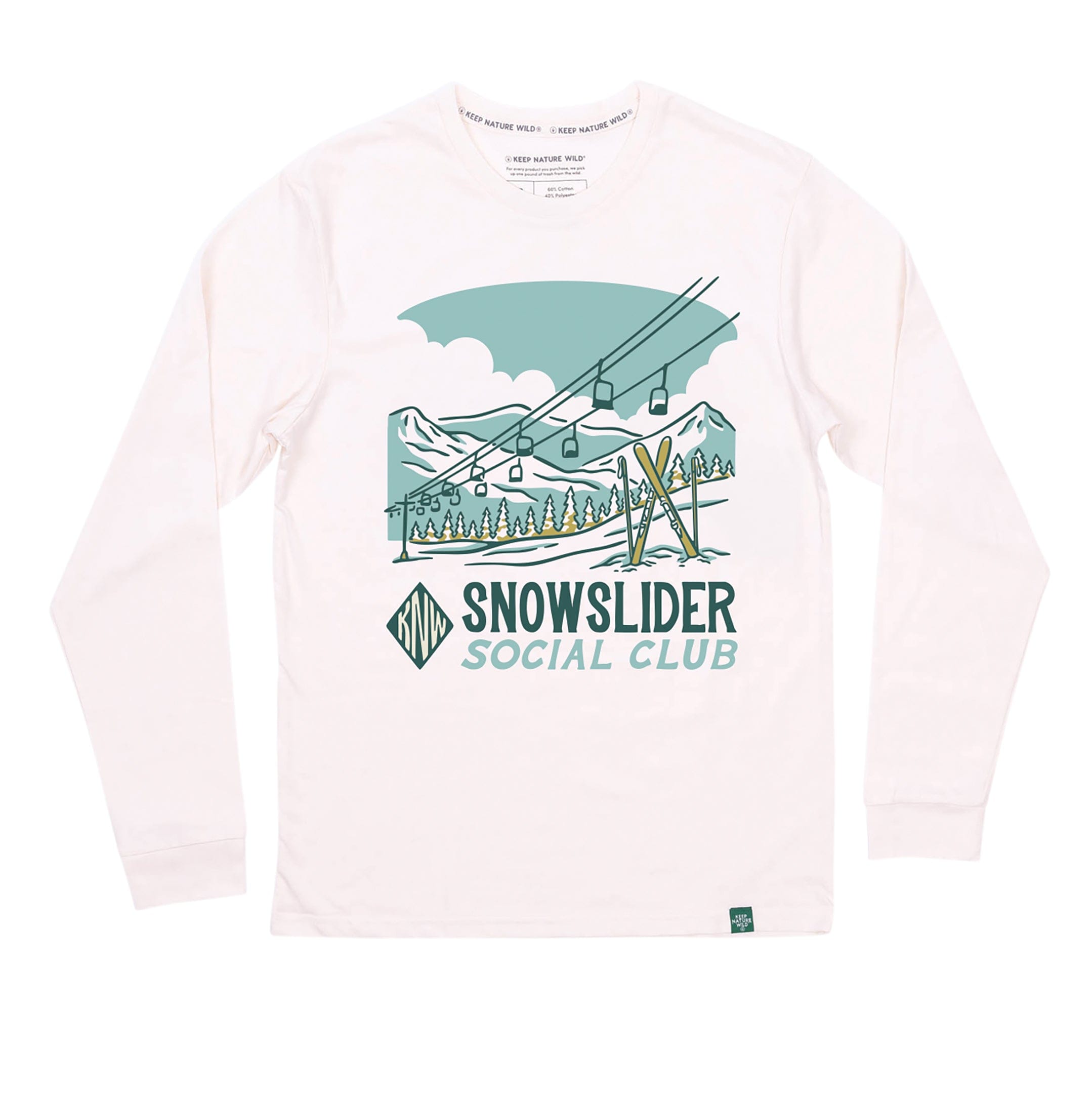 Snowslider Social Club Unisex Long Sleeve Shirt | Natural