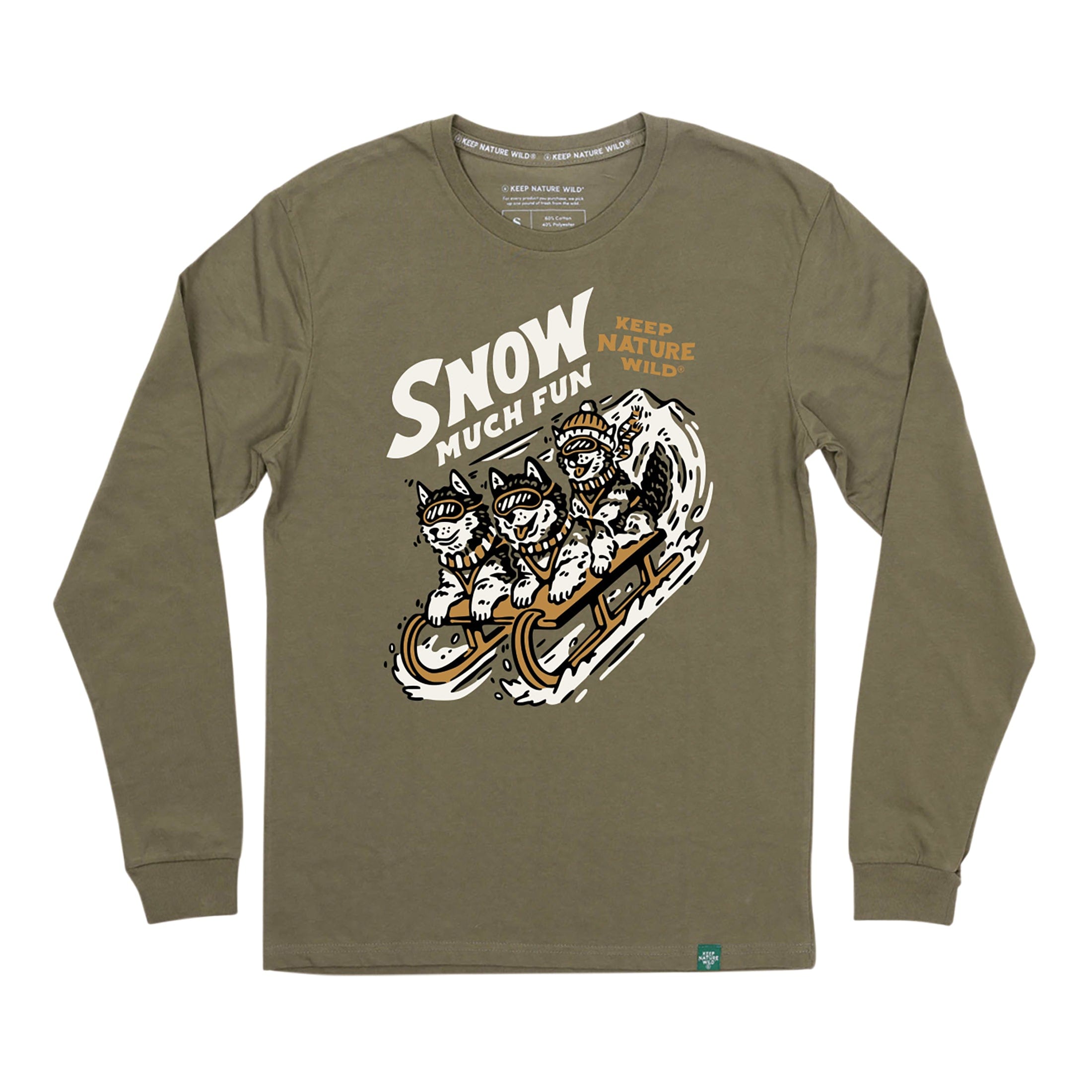 Snow Much Fun Unisex Long Sleeve Shirt | Olive