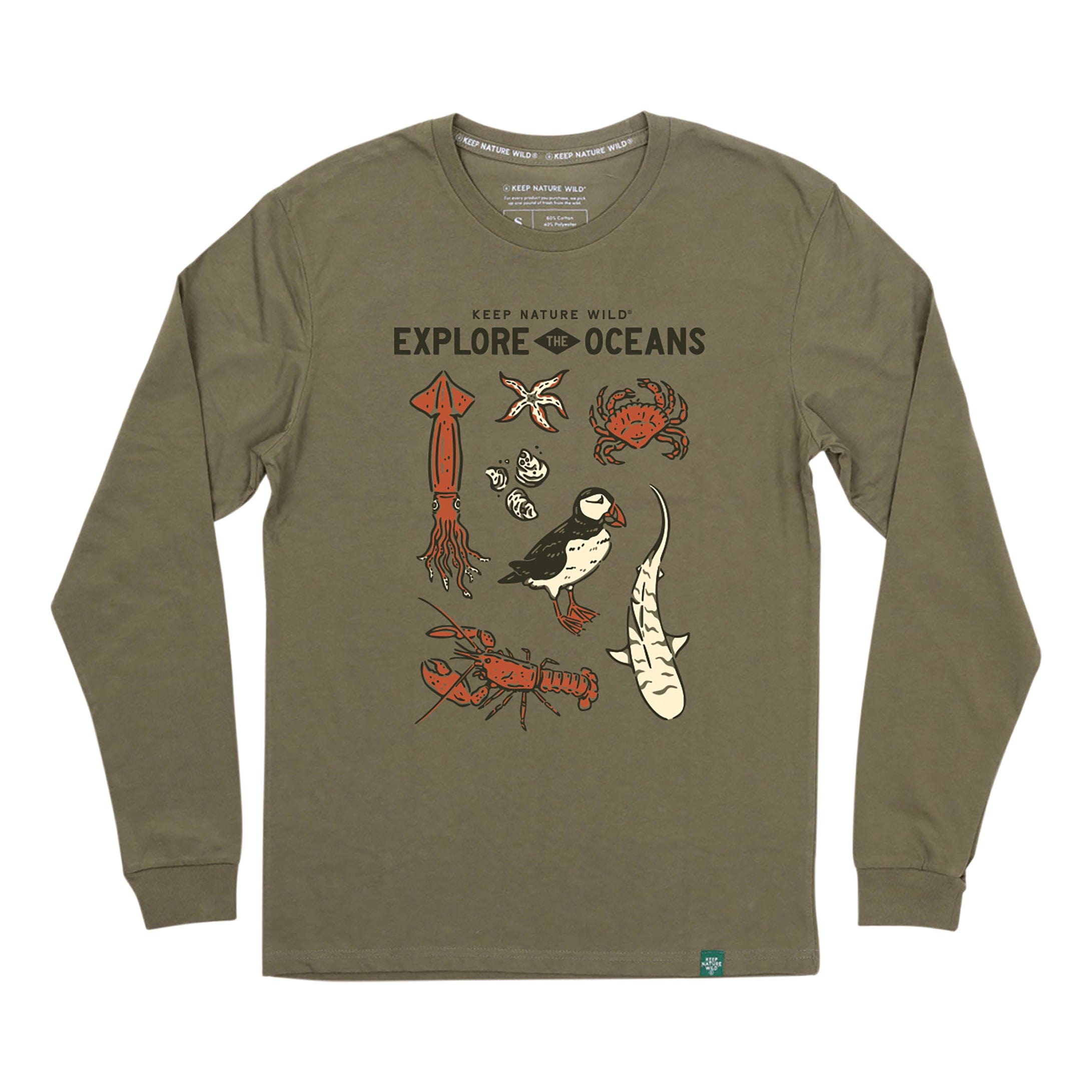 Nature Study East Coast Unisex Long Sleeve Shirt | Olive