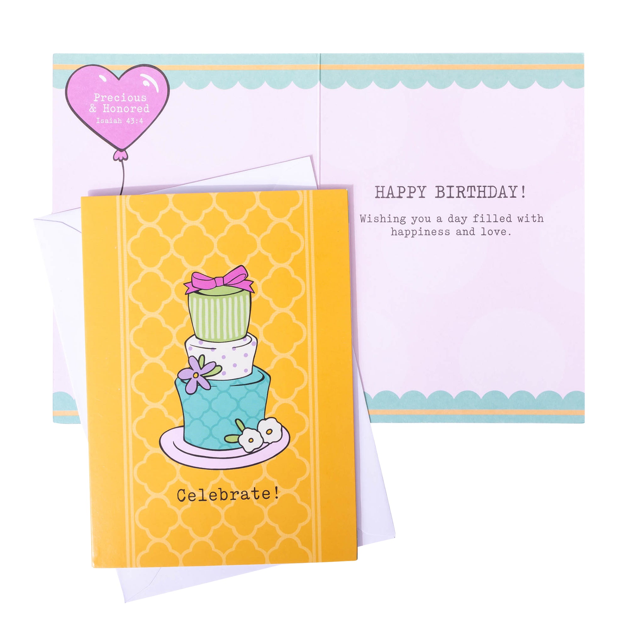 Boxed Greeting Cards: 12CT Birthday for Her - Balloons, Cake, Cupcake and Floral