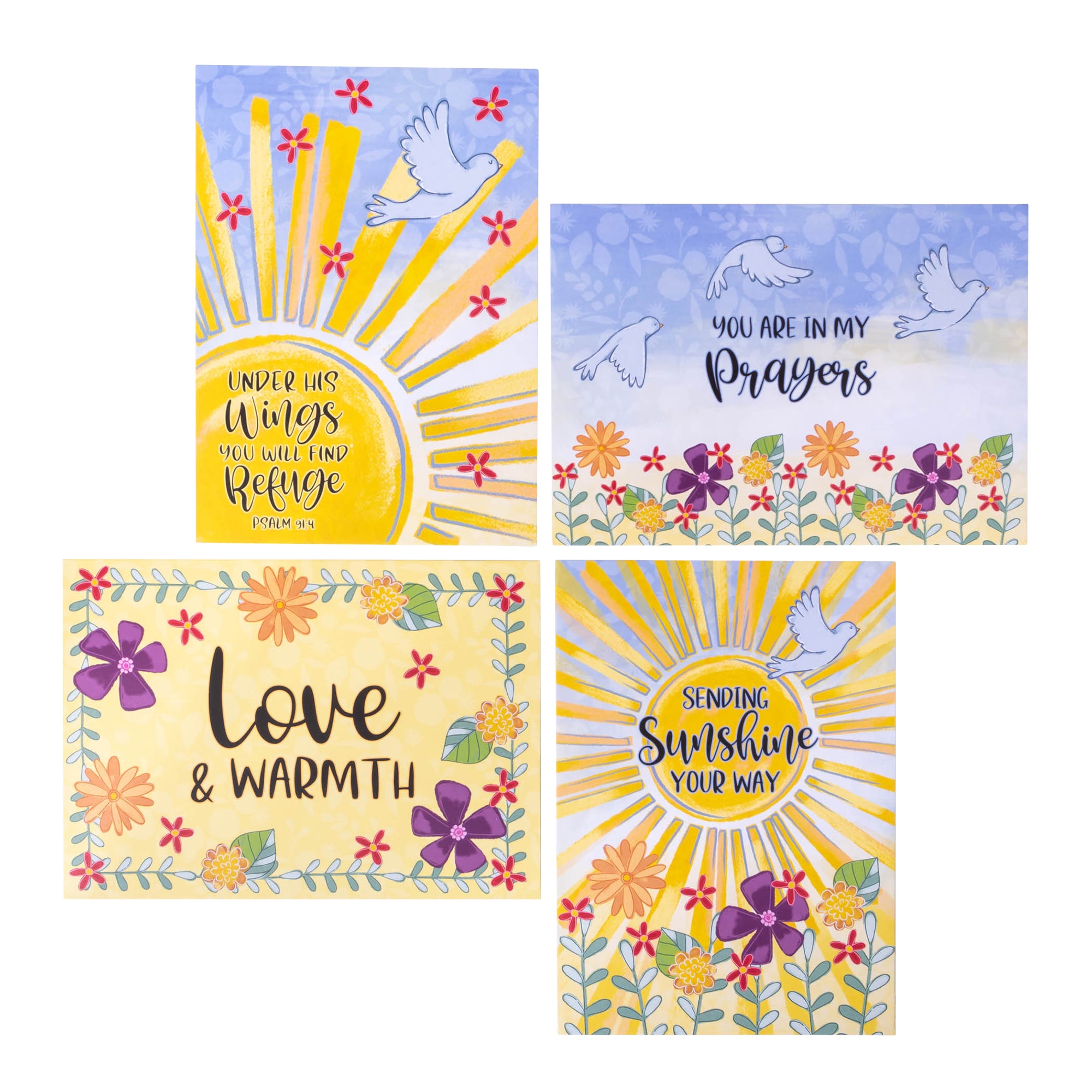 Boxed Greeting Cards: 12CT Get Well - Sunshine and Flowers