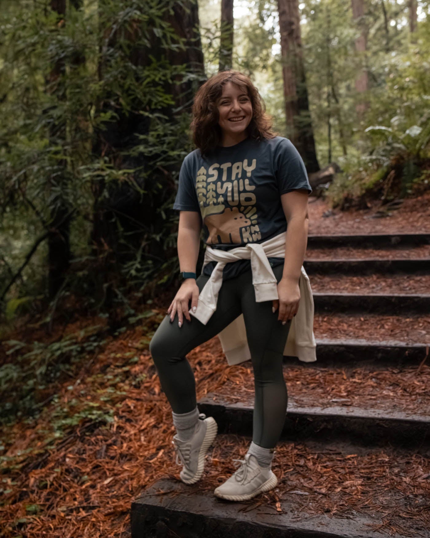 Stay Wild Grizzly Unisex Tee | Coal