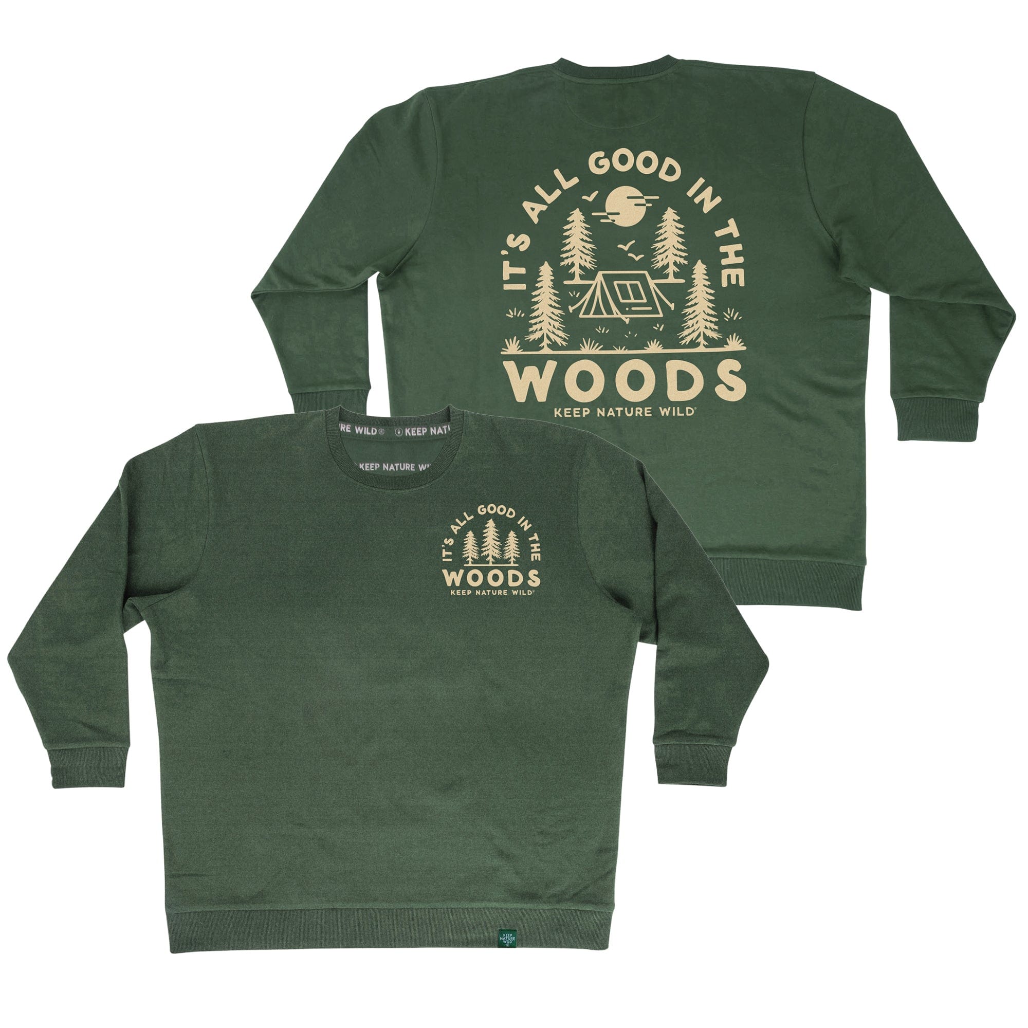Good In The Woods Crewneck Sweatshirt | Heather Forest