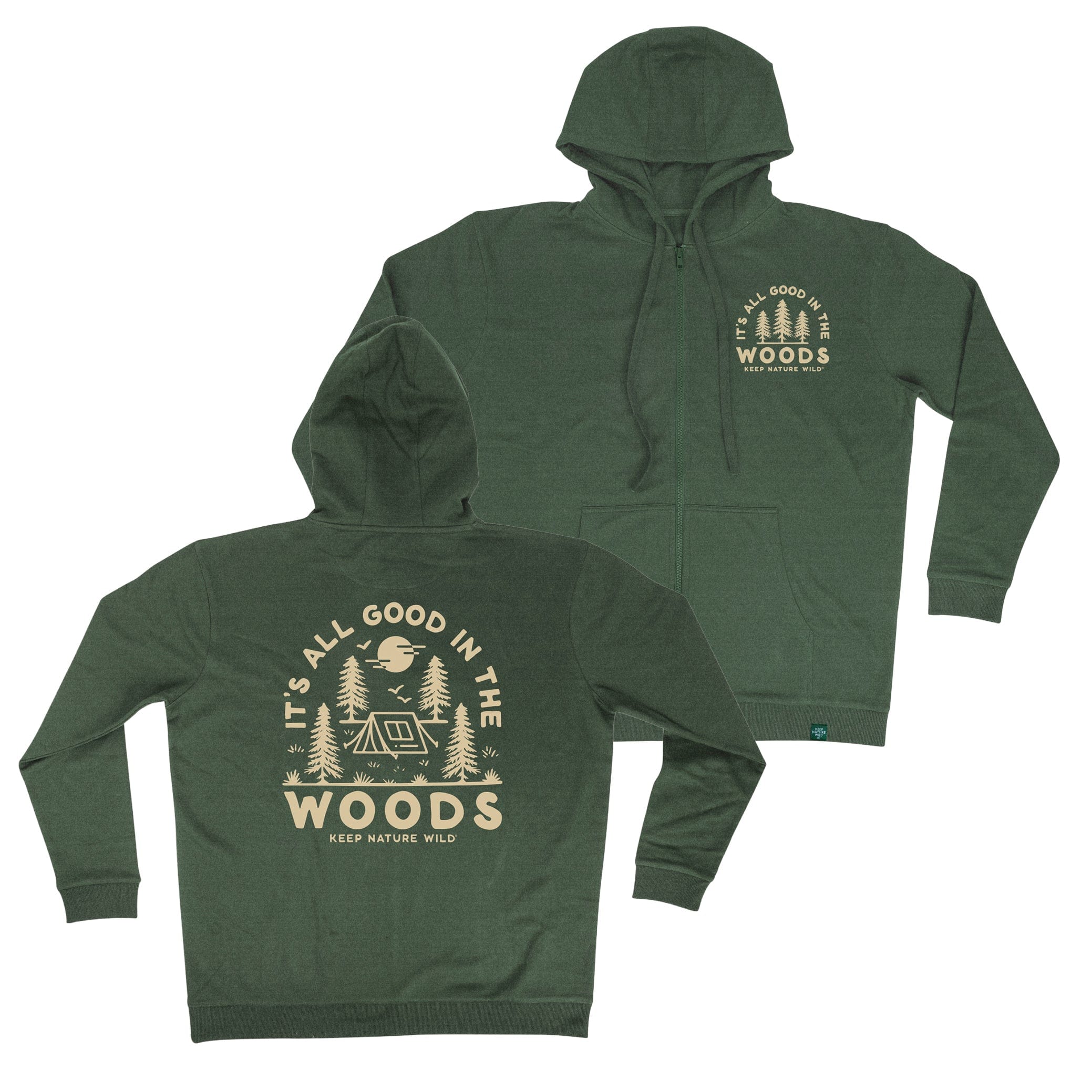 Good In The Woods Zip-Up Hoodie | Heather Forest