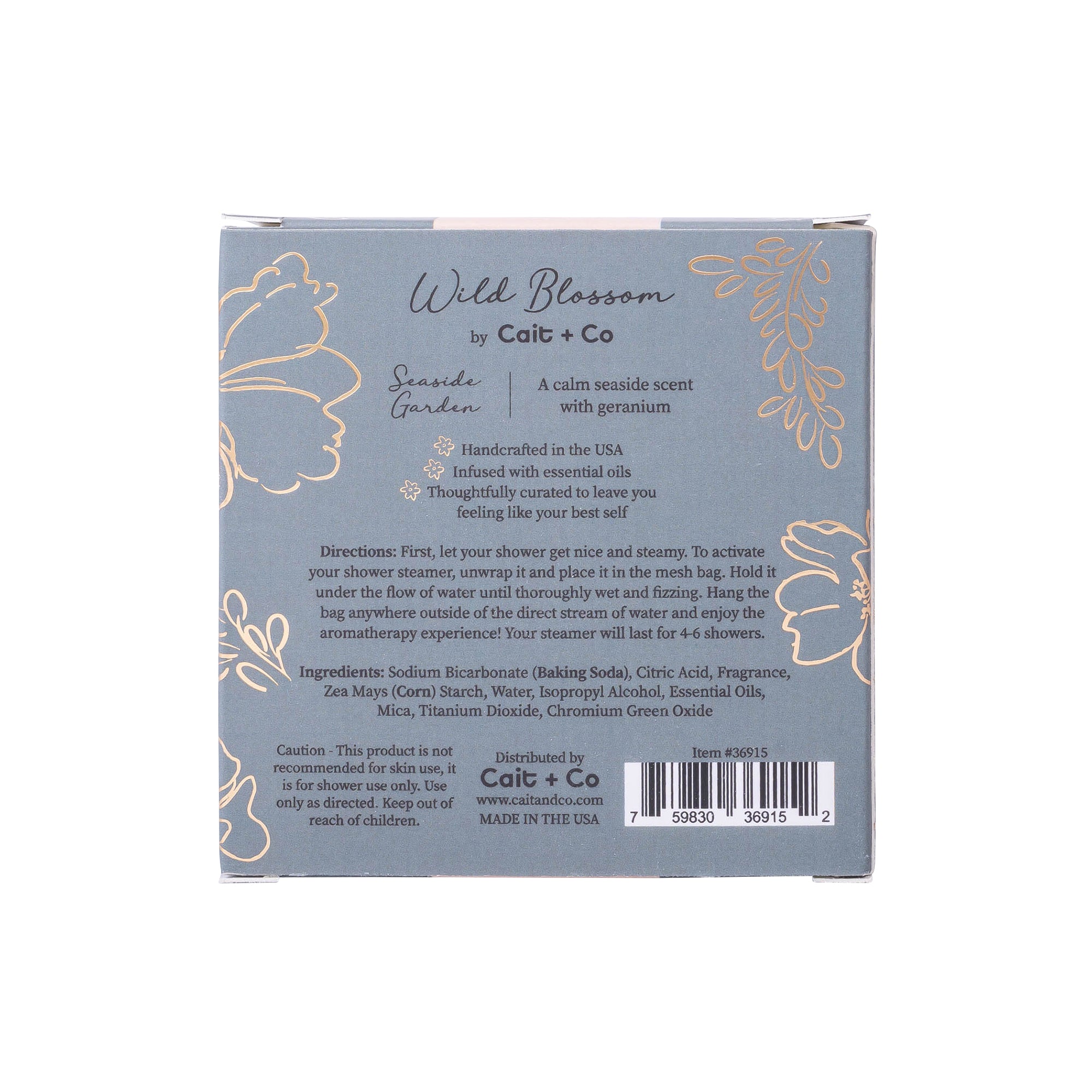 Wild Blossom Shower Steamer - Calm Seaside & Geranium