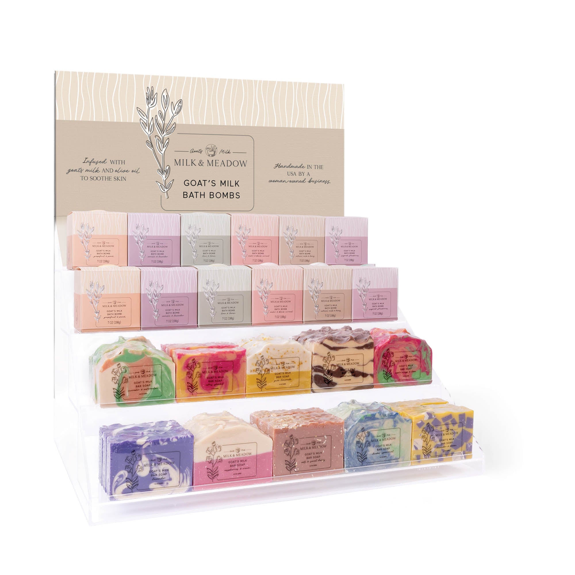 Display Deal: Goat Milk Bath Bomb & Bar Soap Assortment