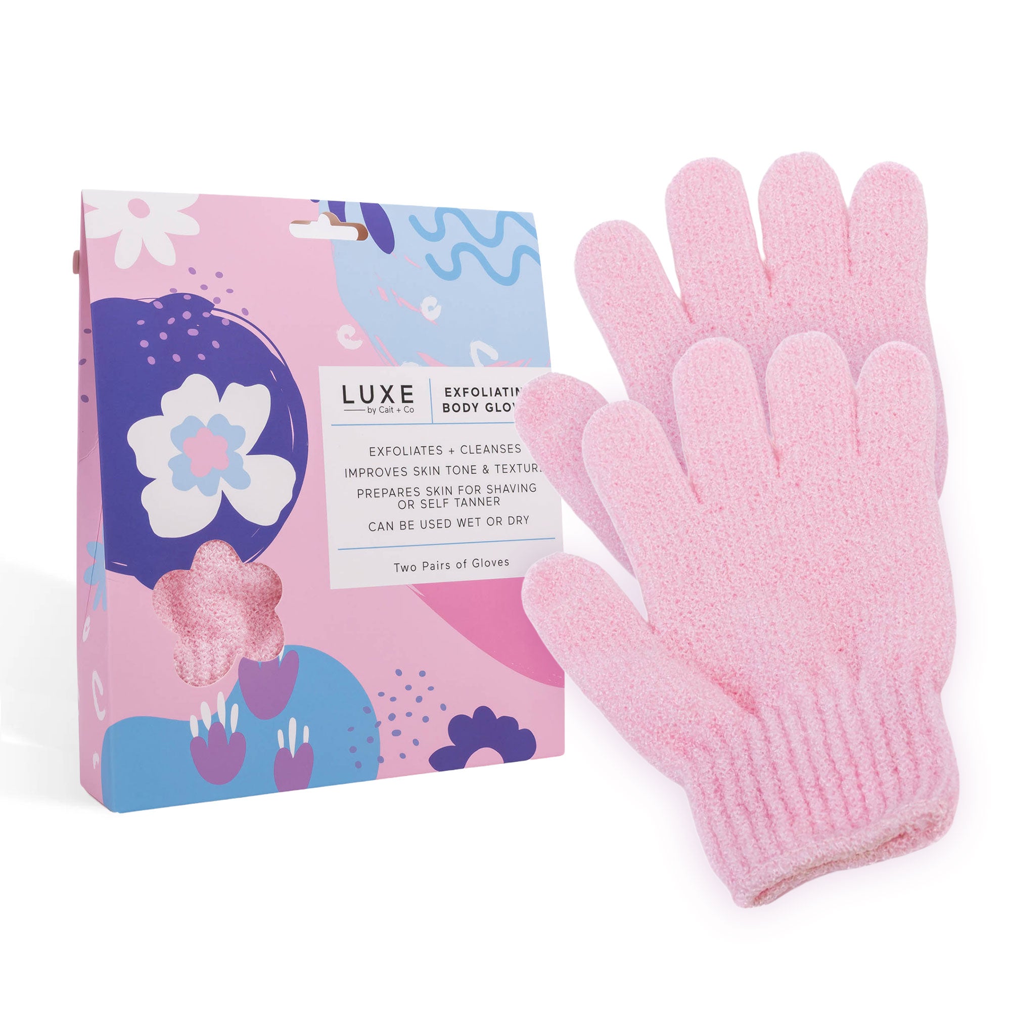 Exfoliating Body Gloves - Pink