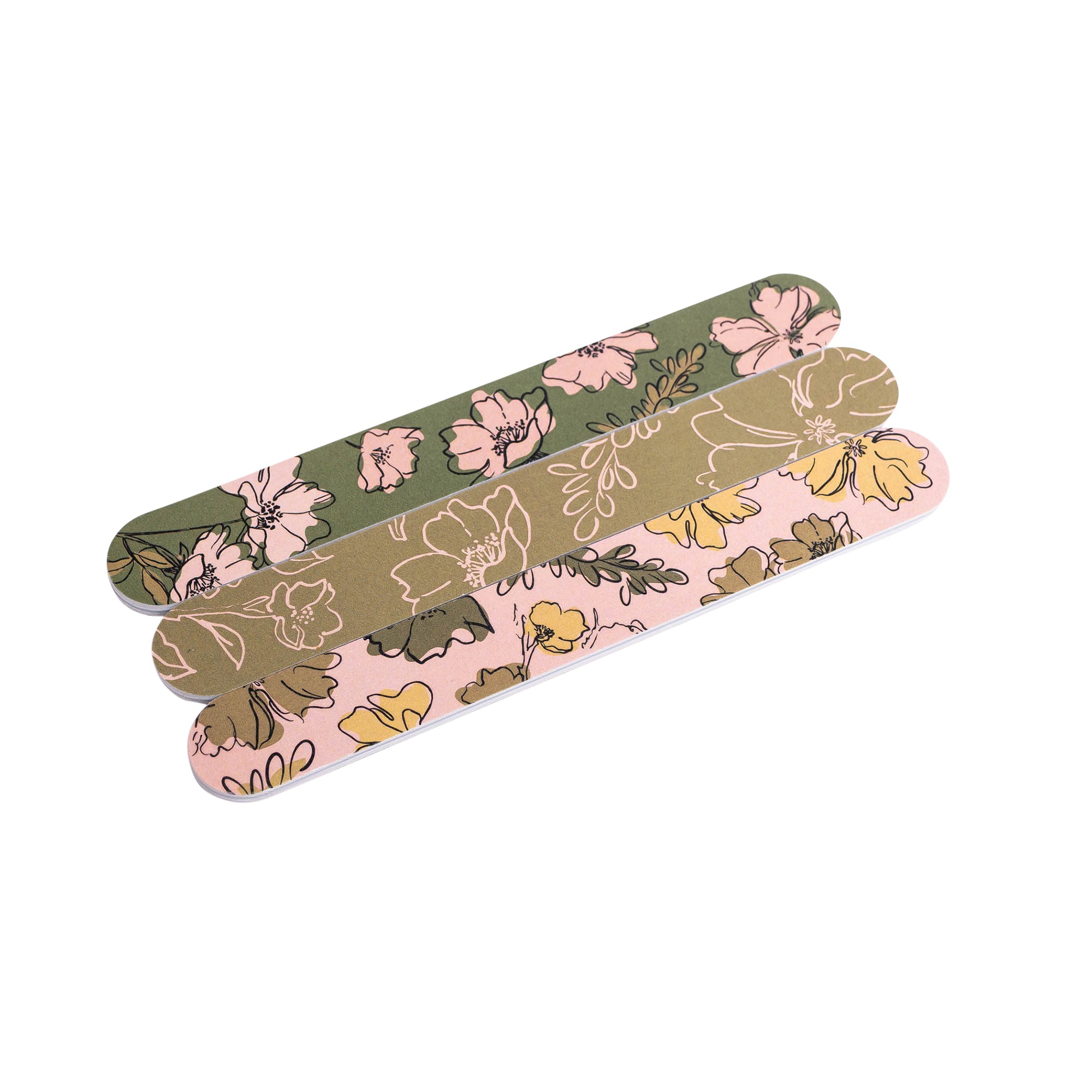 Emery Board Set: Wild Blossom Olive/Pink