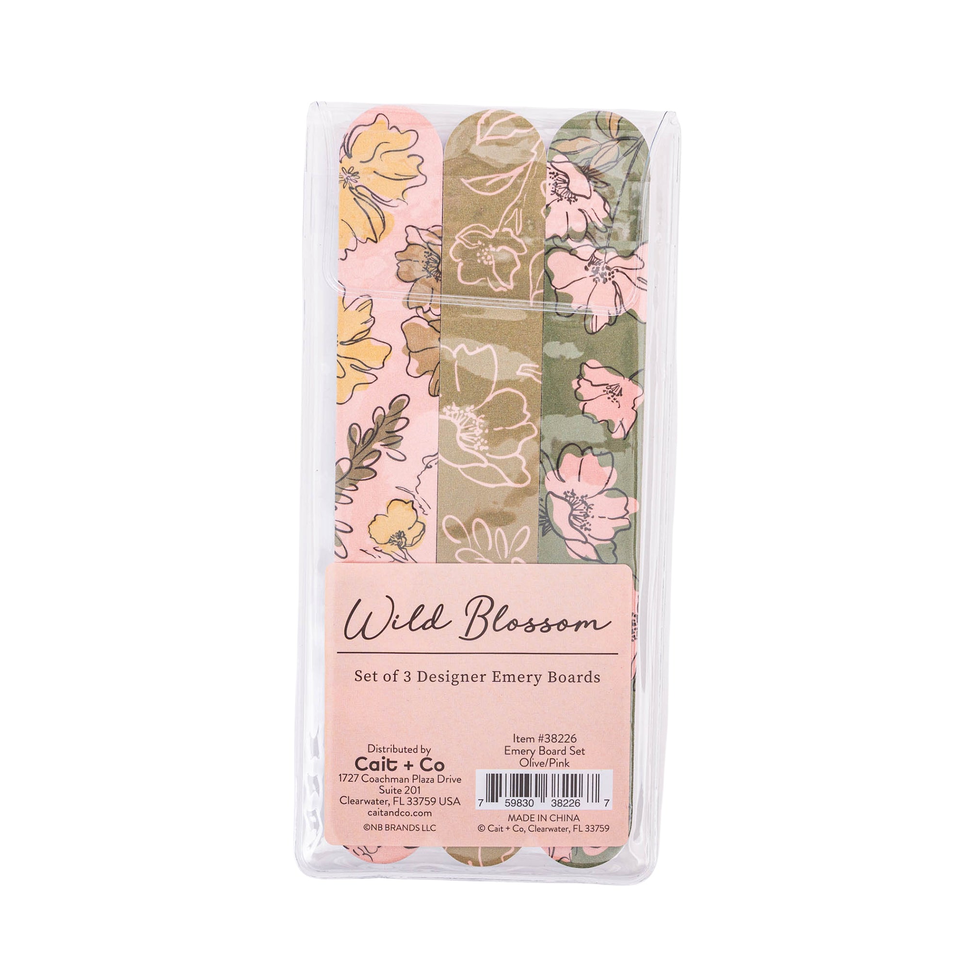 Emery Board Set: Wild Blossom Olive/Pink