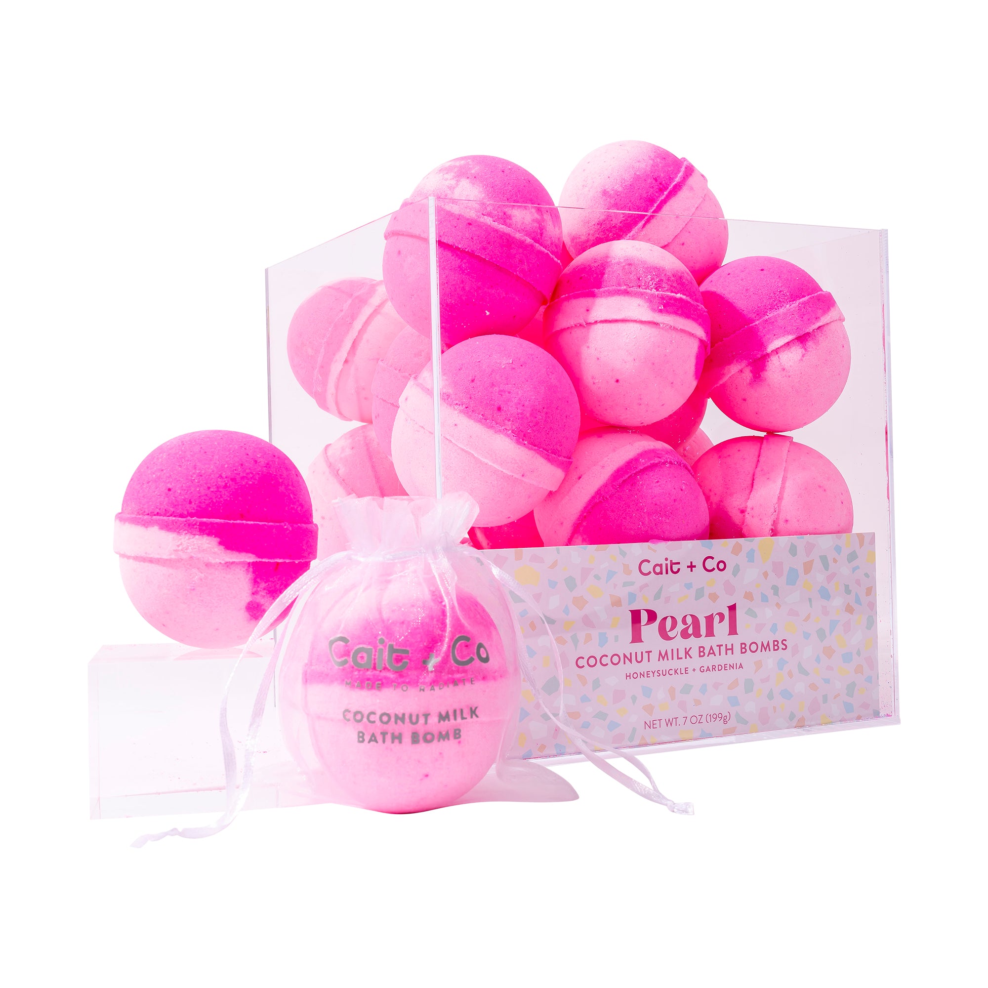 Pearl - Bath Bomb Acrylic Display Cube