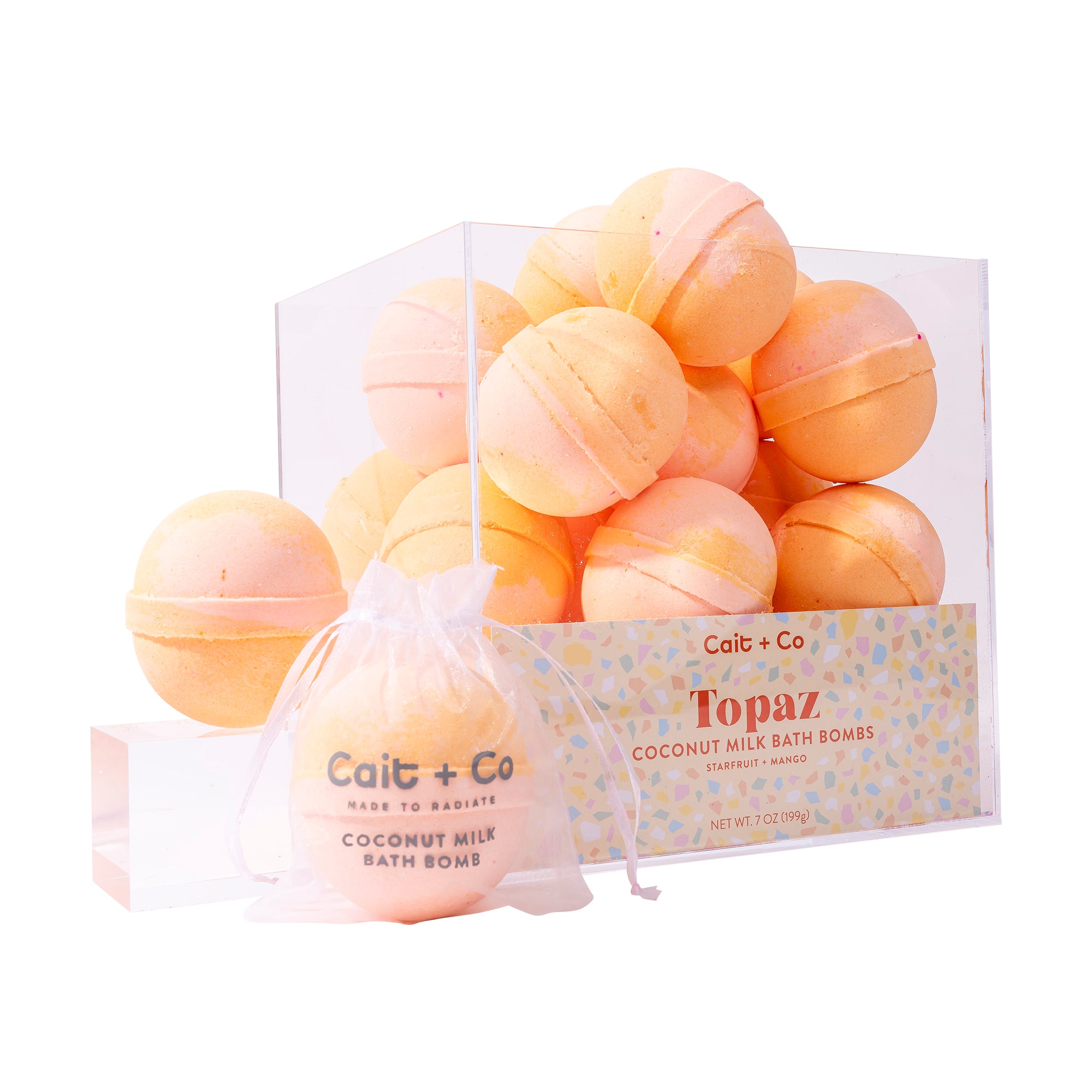 Topaz - Bath Bomb Acrylic Display Cube