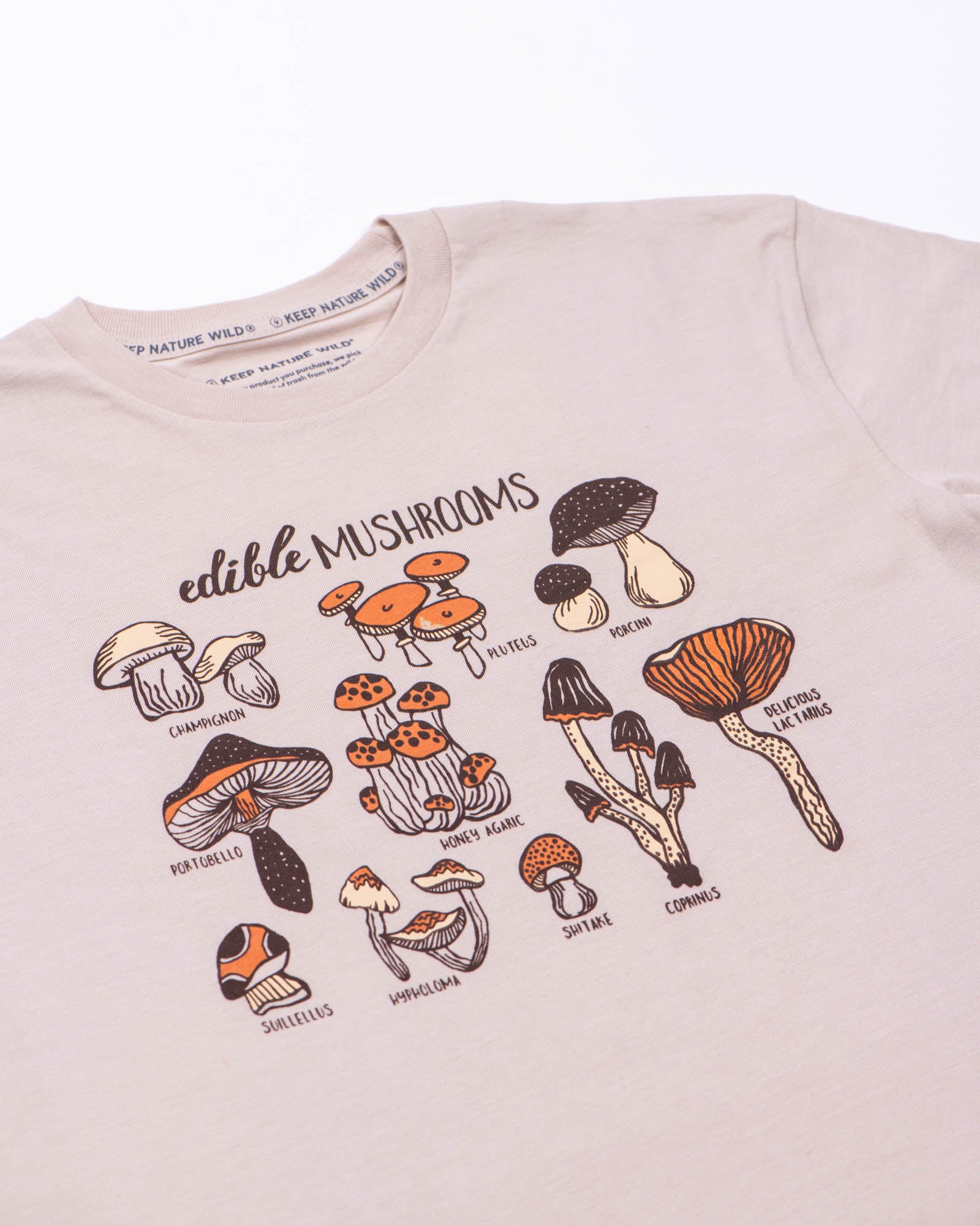 Edible Mushrooms Unisex Tee | Heather Tan
