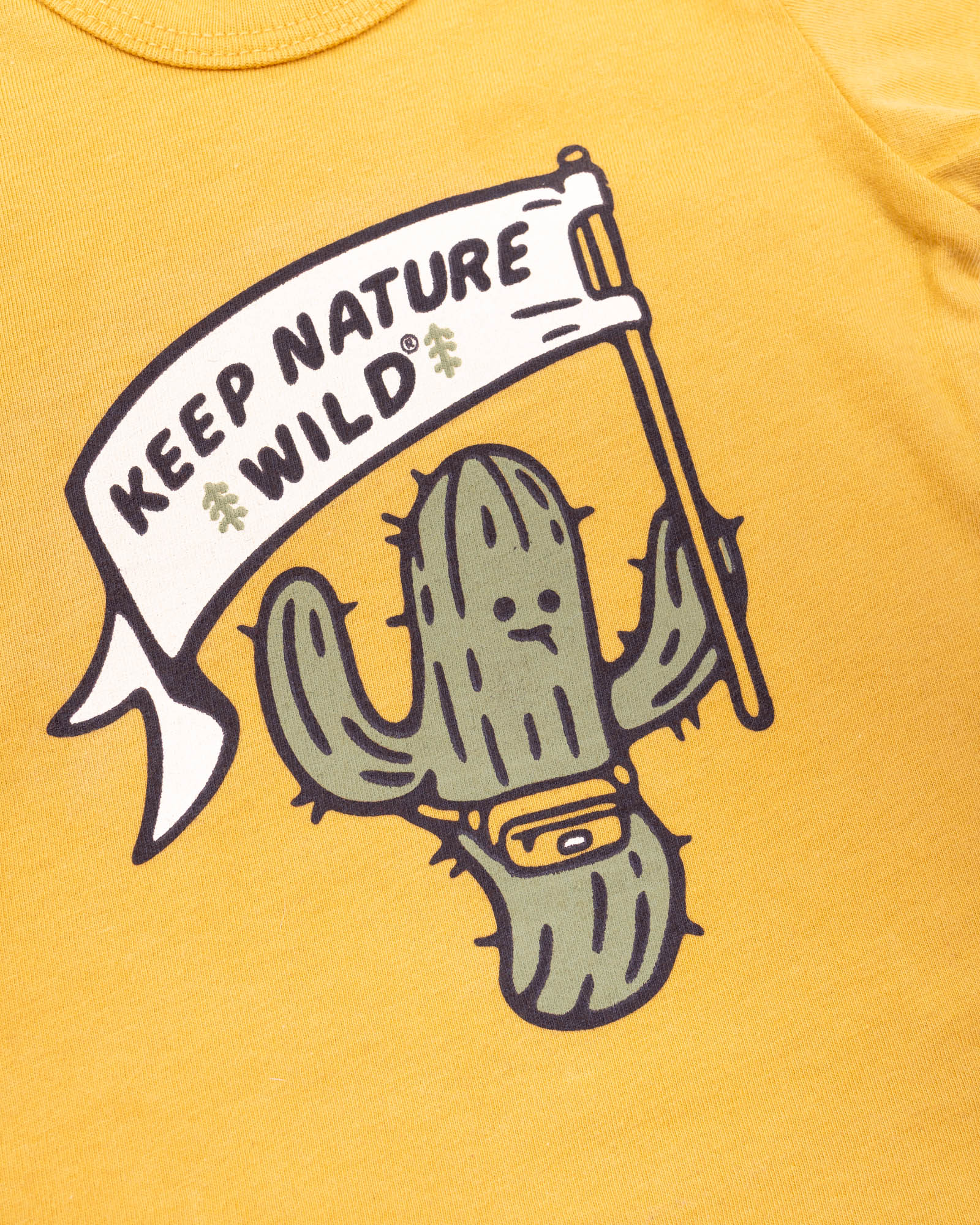 Happy Camper Saguaro Baby Bodysuit | Mustard
