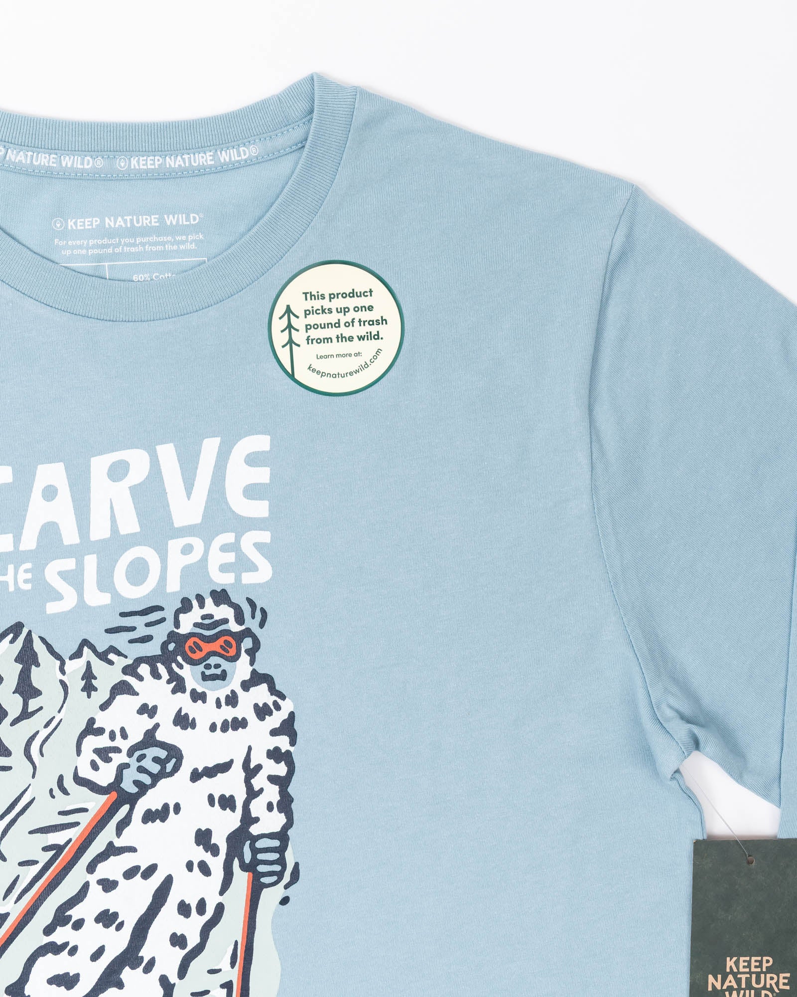 Skiing Sasquatch Unisex Long Sleeve Shirt | Morning Mist