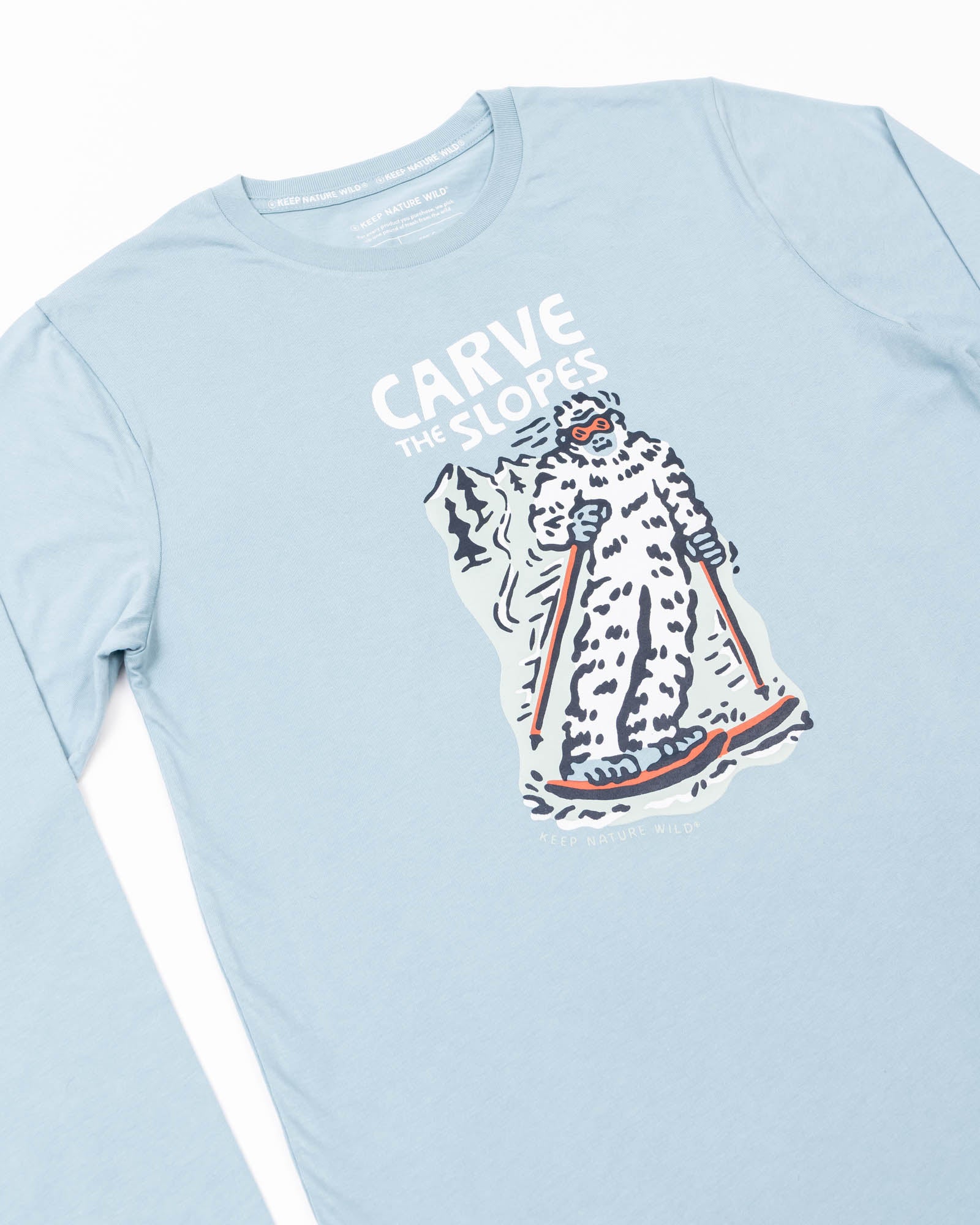 Skiing Sasquatch Unisex Long Sleeve Shirt | Morning Mist