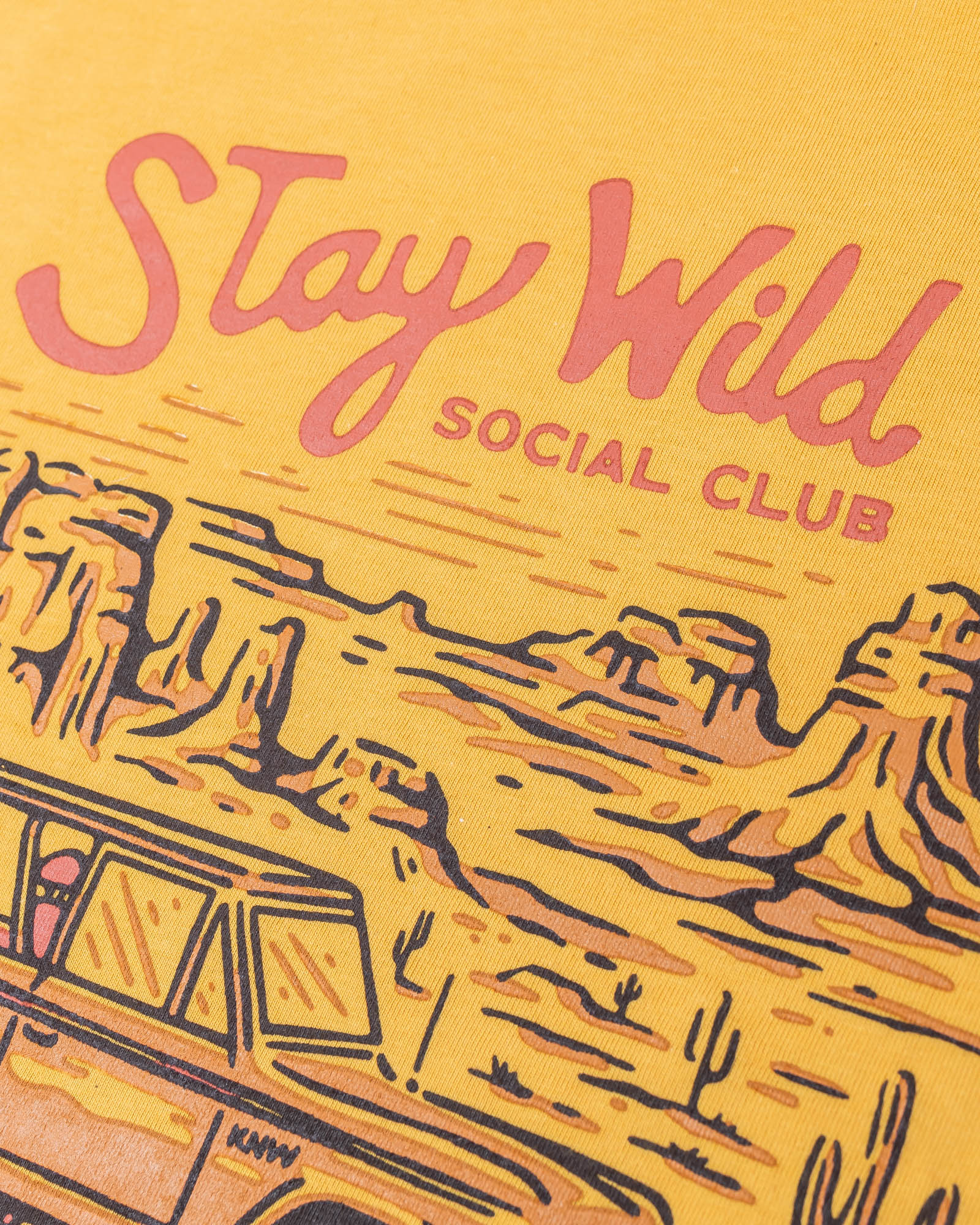 Stay Wild Social Club Unisex Tee | Mustard