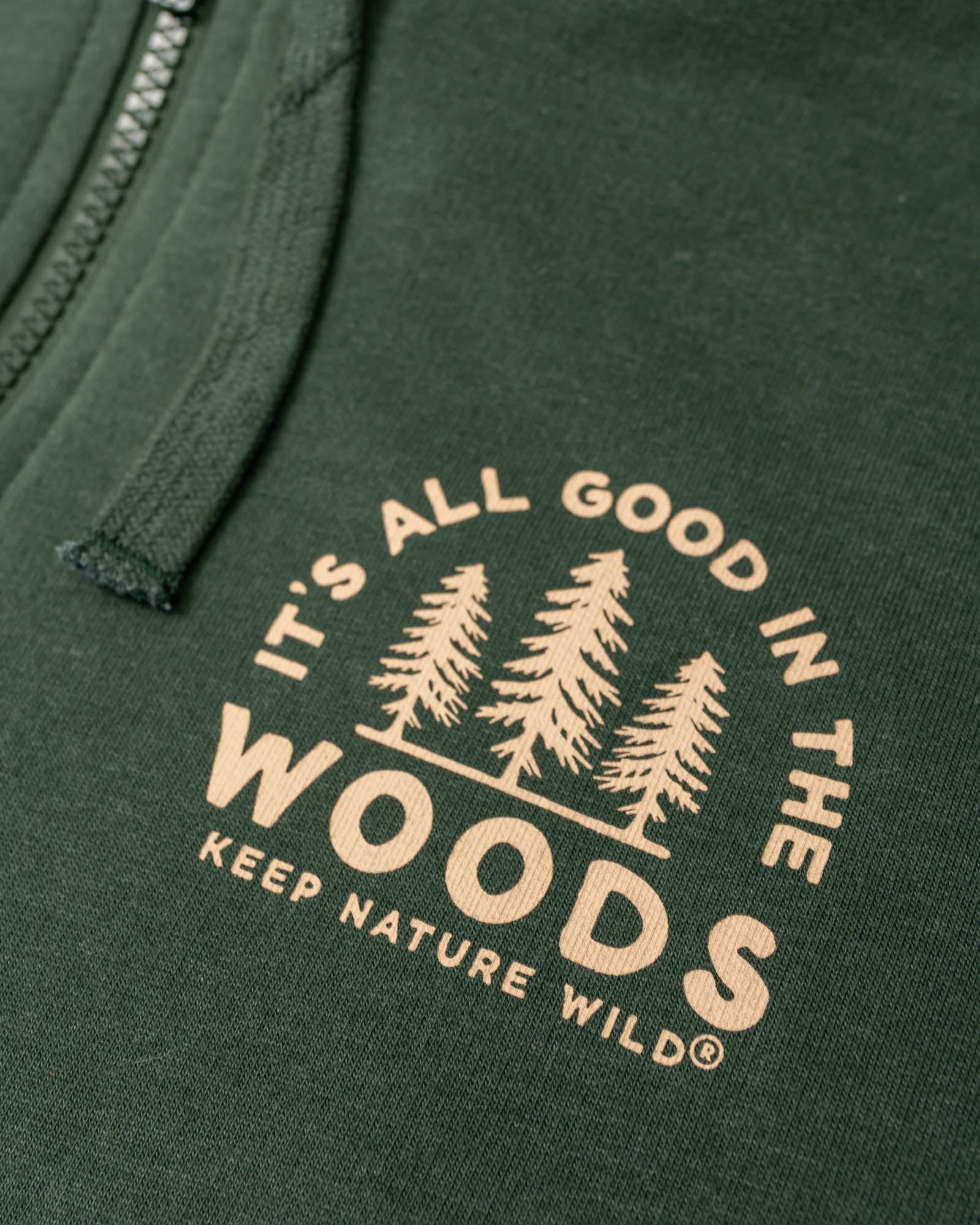 Good In The Woods Zip-Up Hoodie | Heather Forest
