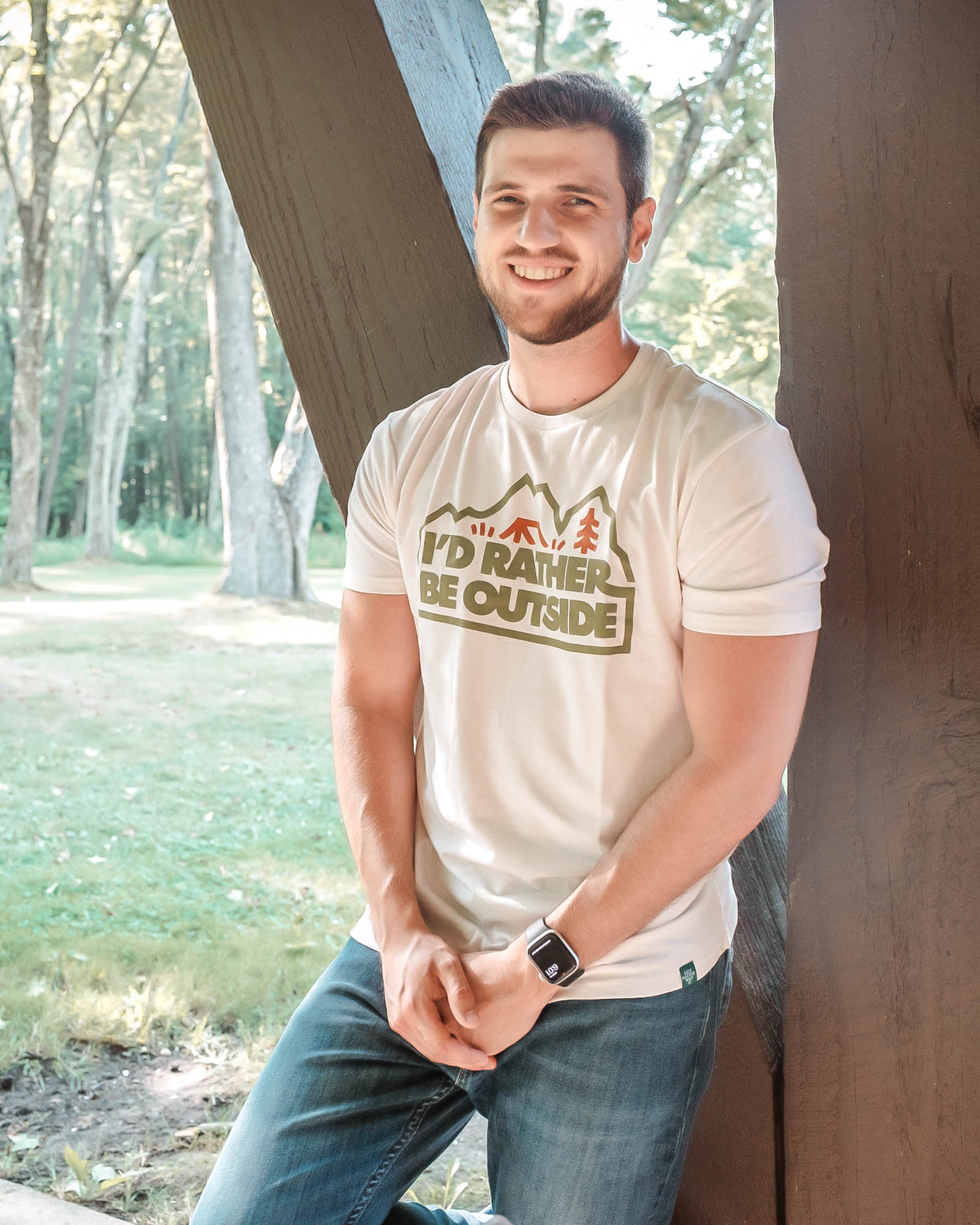 I'd Rather Be Outside Forest Unisex Tee | Natural