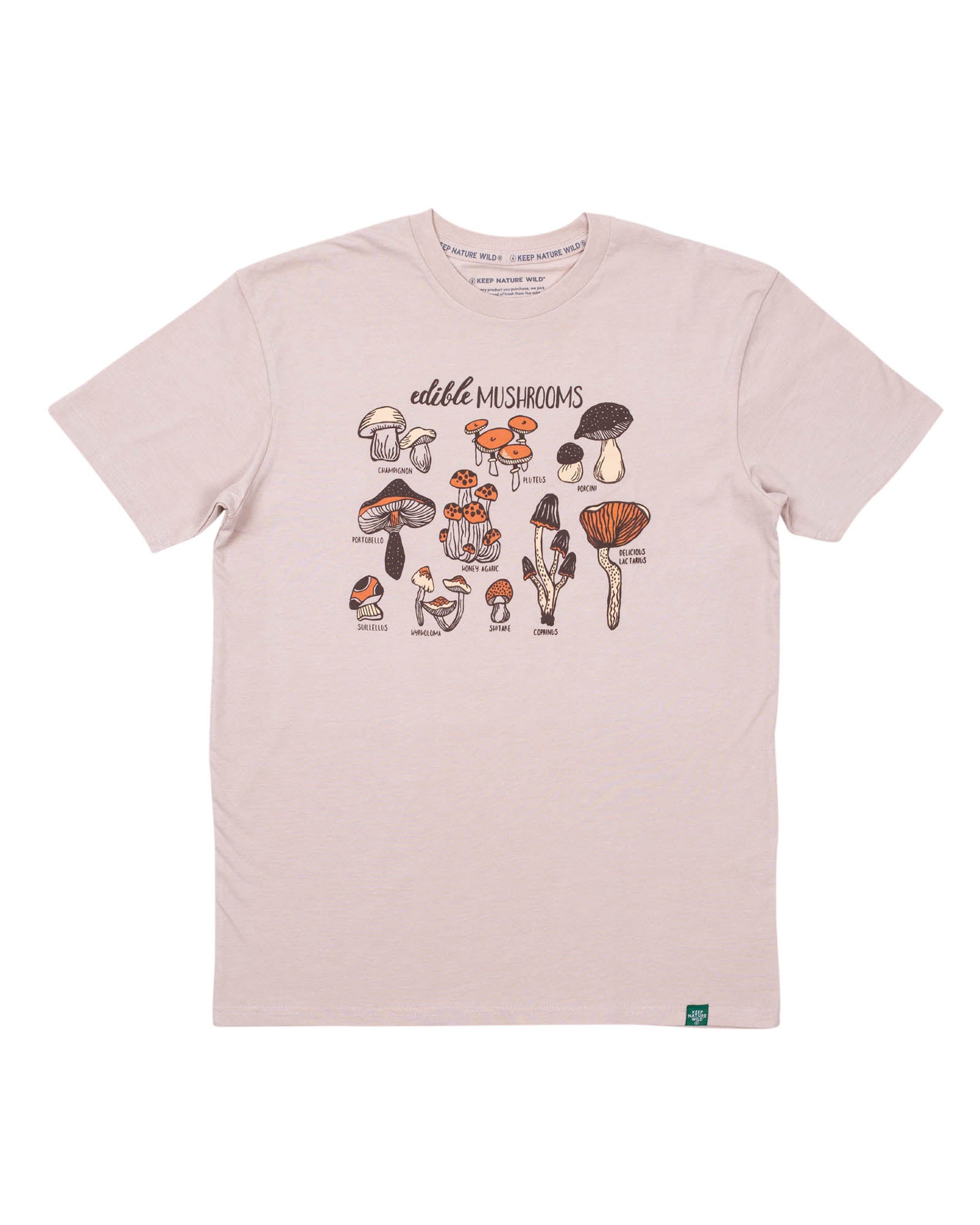 Edible Mushrooms Unisex Tee | Heather Tan