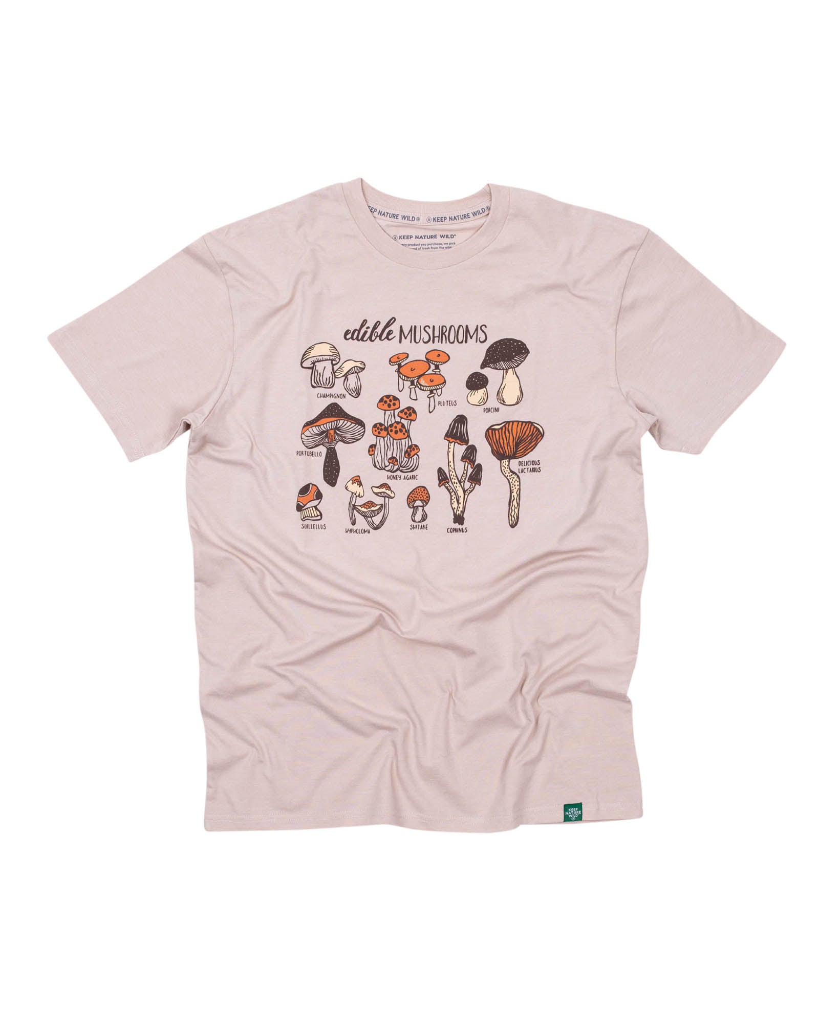 Edible Mushrooms Unisex Tee | Heather Tan
