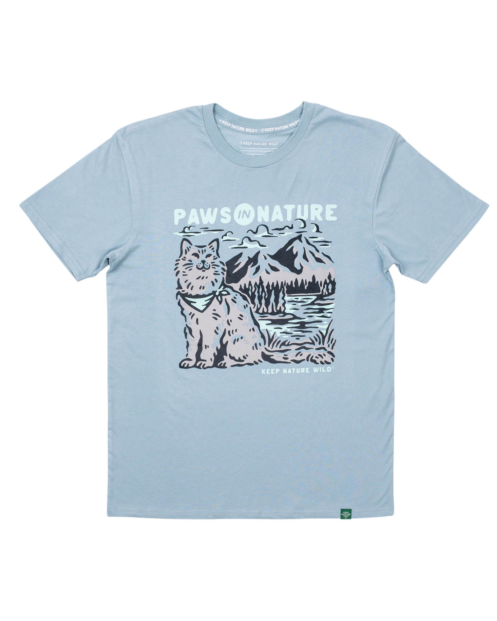 Cat Paws in Nature Unisex Tee | Morning Mist