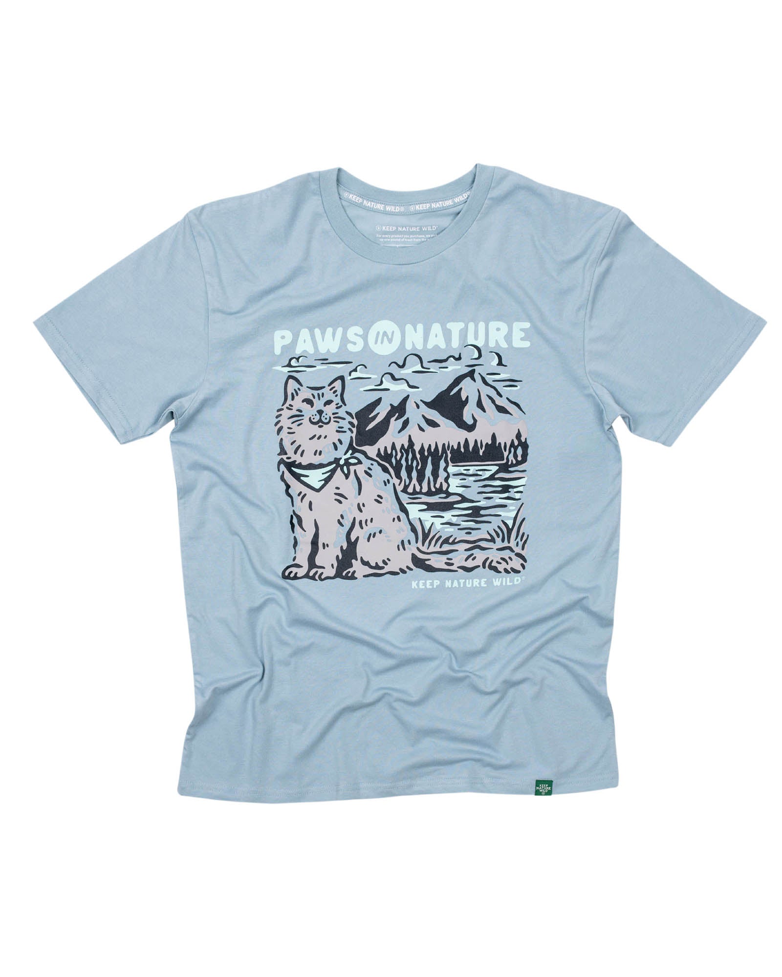 Cat Paws in Nature Unisex Tee | Morning Mist