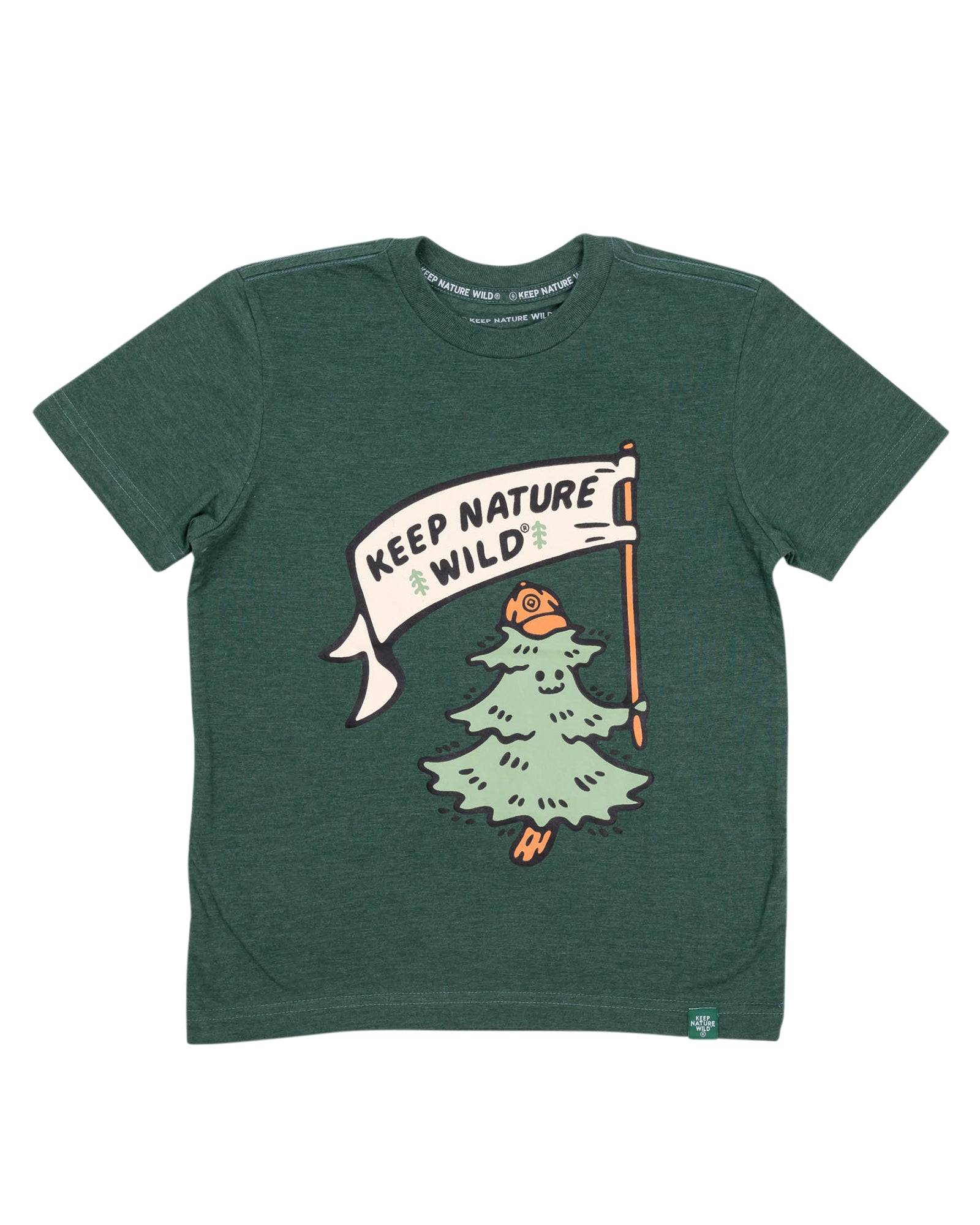 Happy Camper Pine Youth Tee | Heather Forest