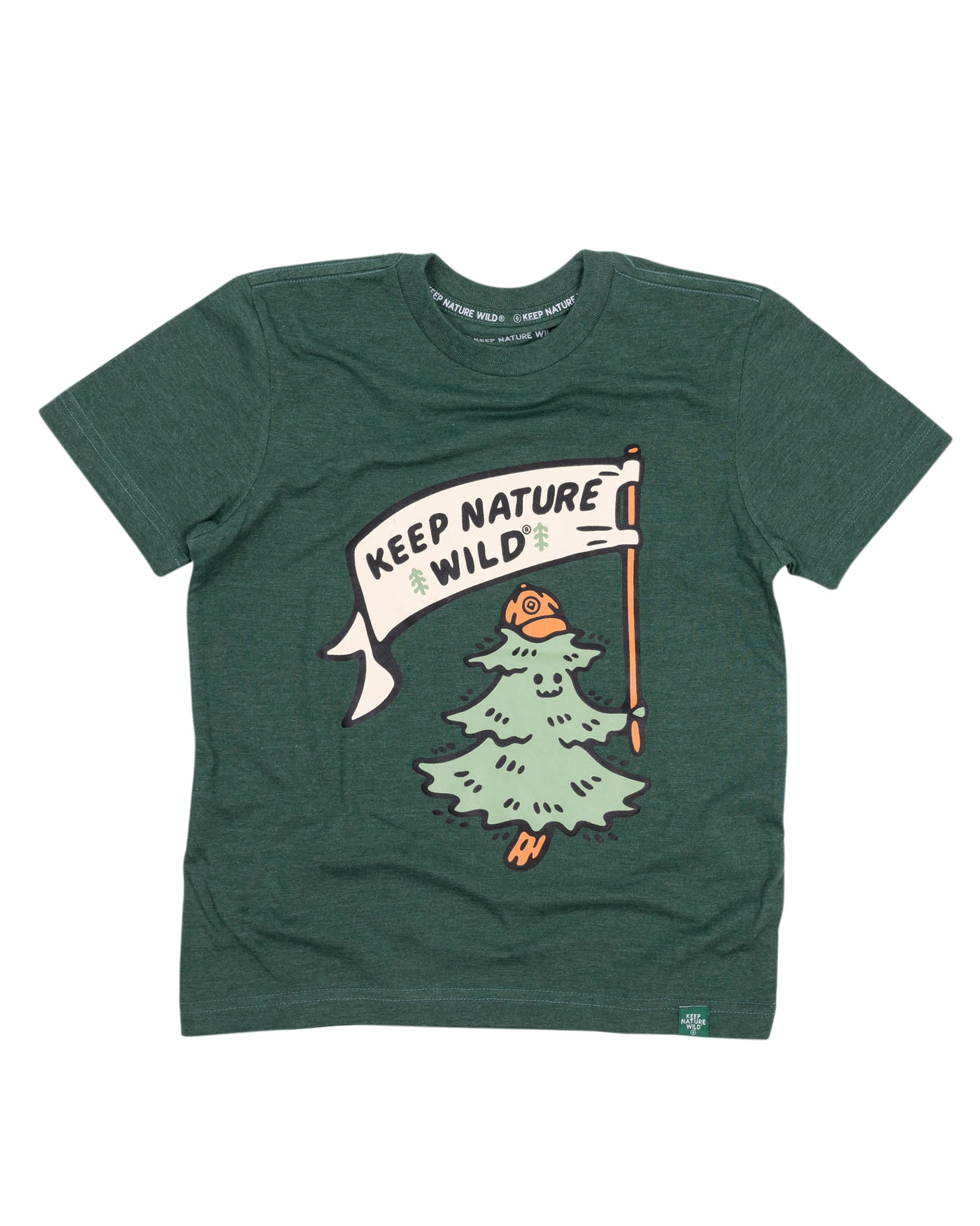 Happy Camper Pine Youth Tee | Heather Forest