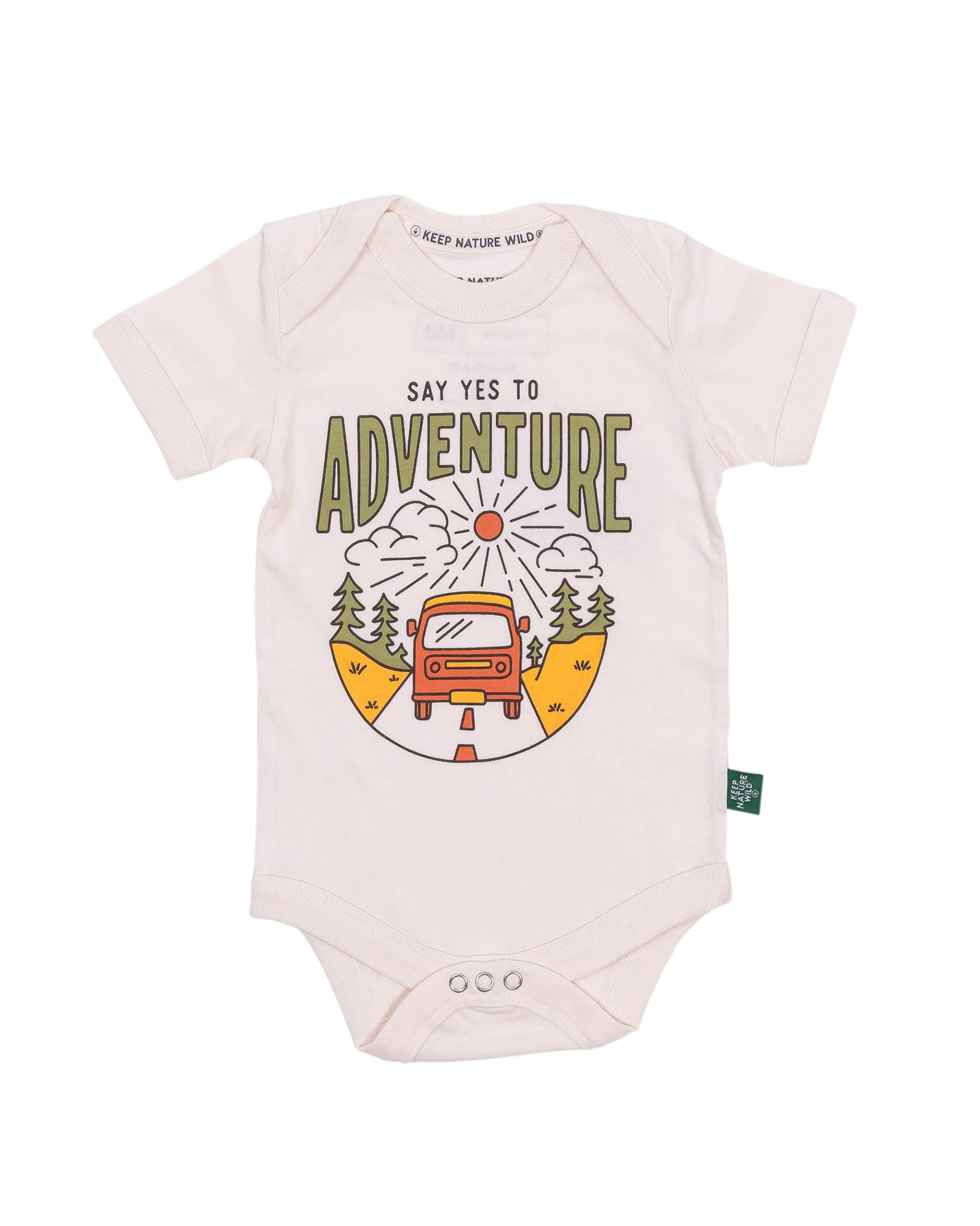 Say Yes to Adventure Baby Bodysuit | Natural