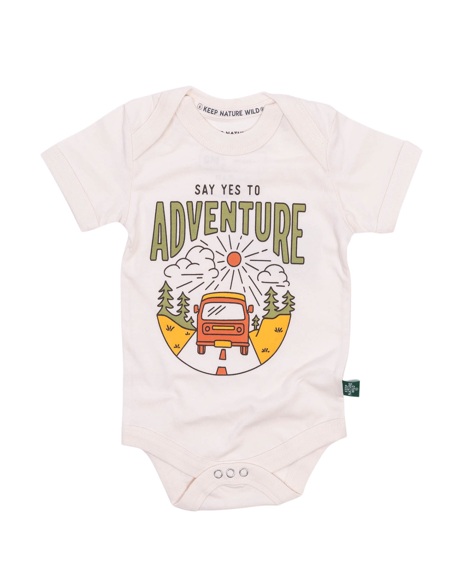 Say Yes to Adventure Baby Bodysuit | Natural