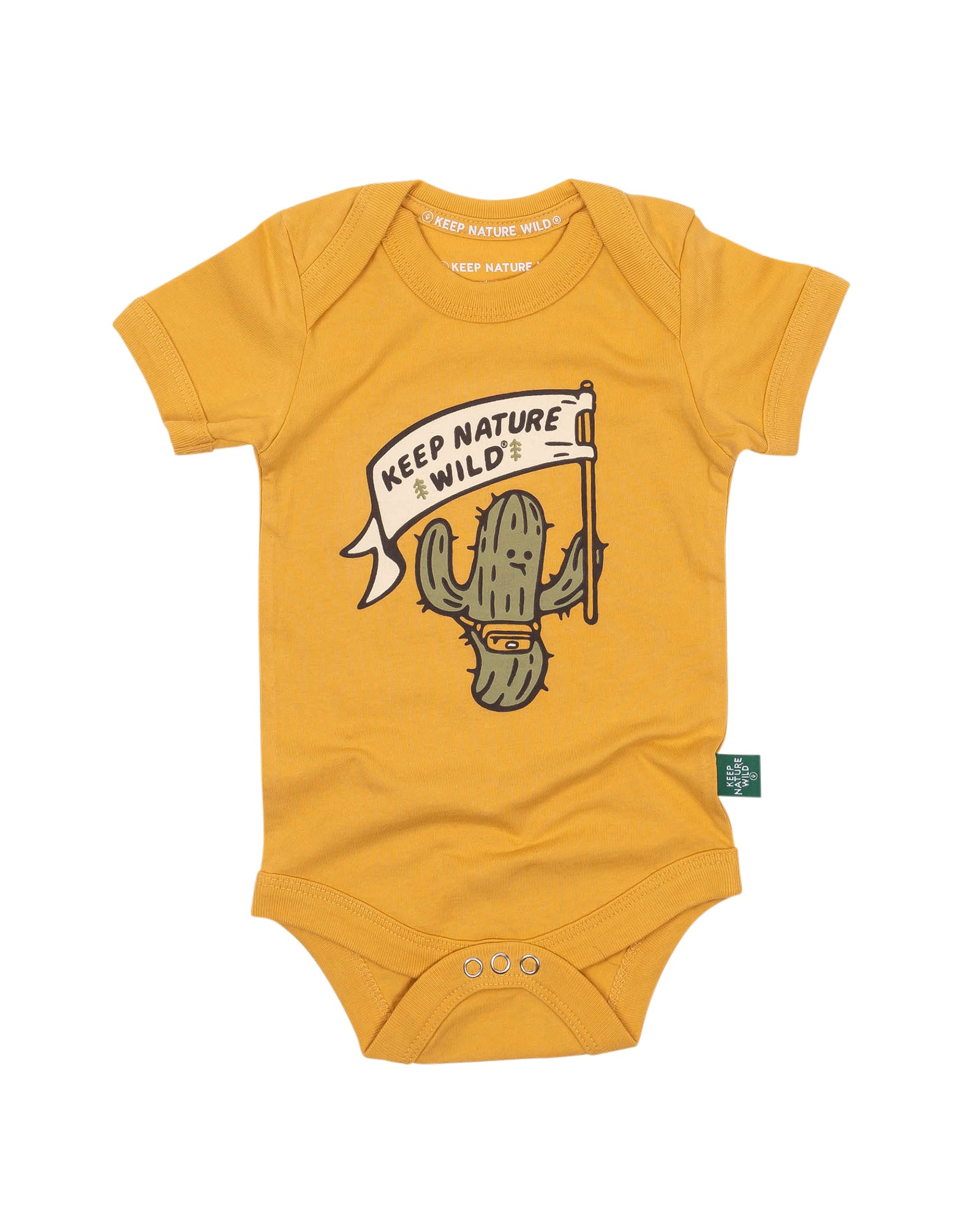 Happy Camper Saguaro Baby Bodysuit | Mustard